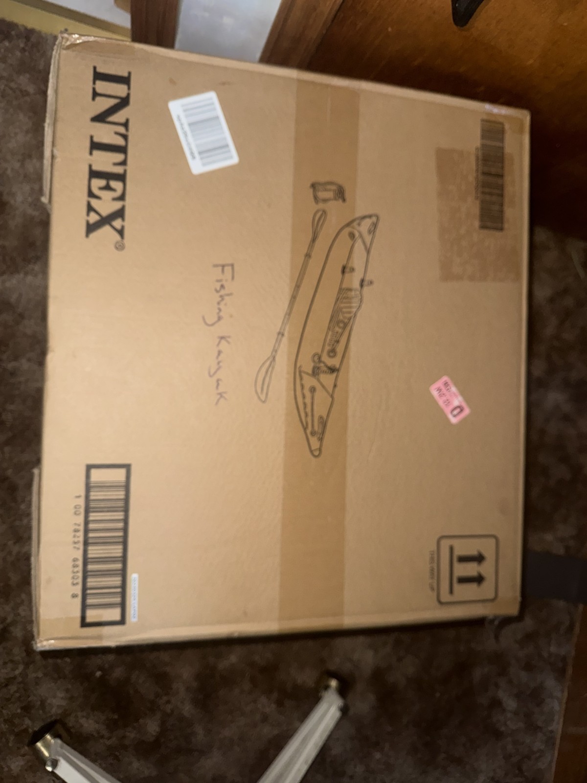 Red Intex Excursion Pro K1 Inflatable Fishing Kayak 68303EP New Unopened in Box