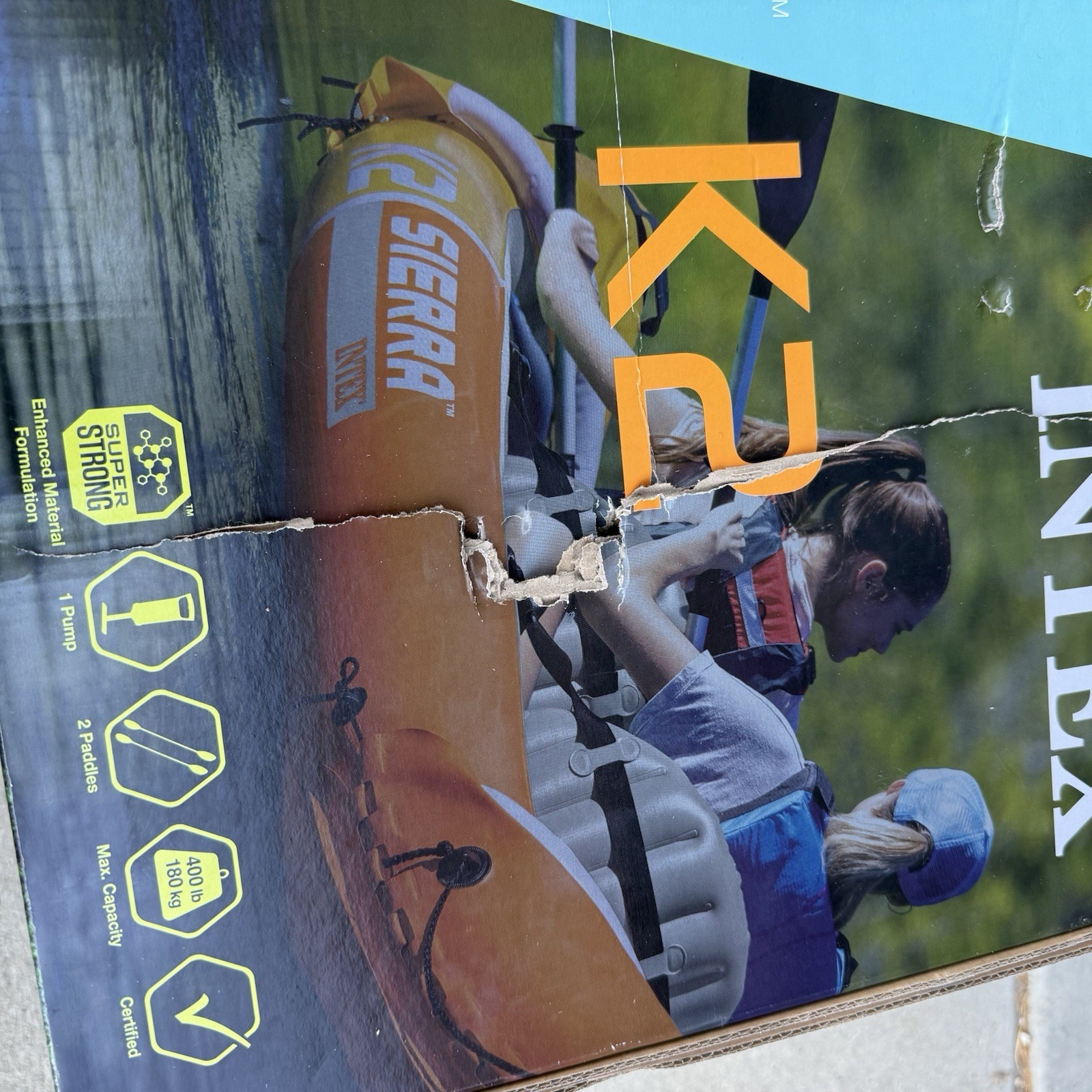 NEW SEALED Intex 2 Person Inflatable Kayak K2 Sierra With 2 Paddles And Pump