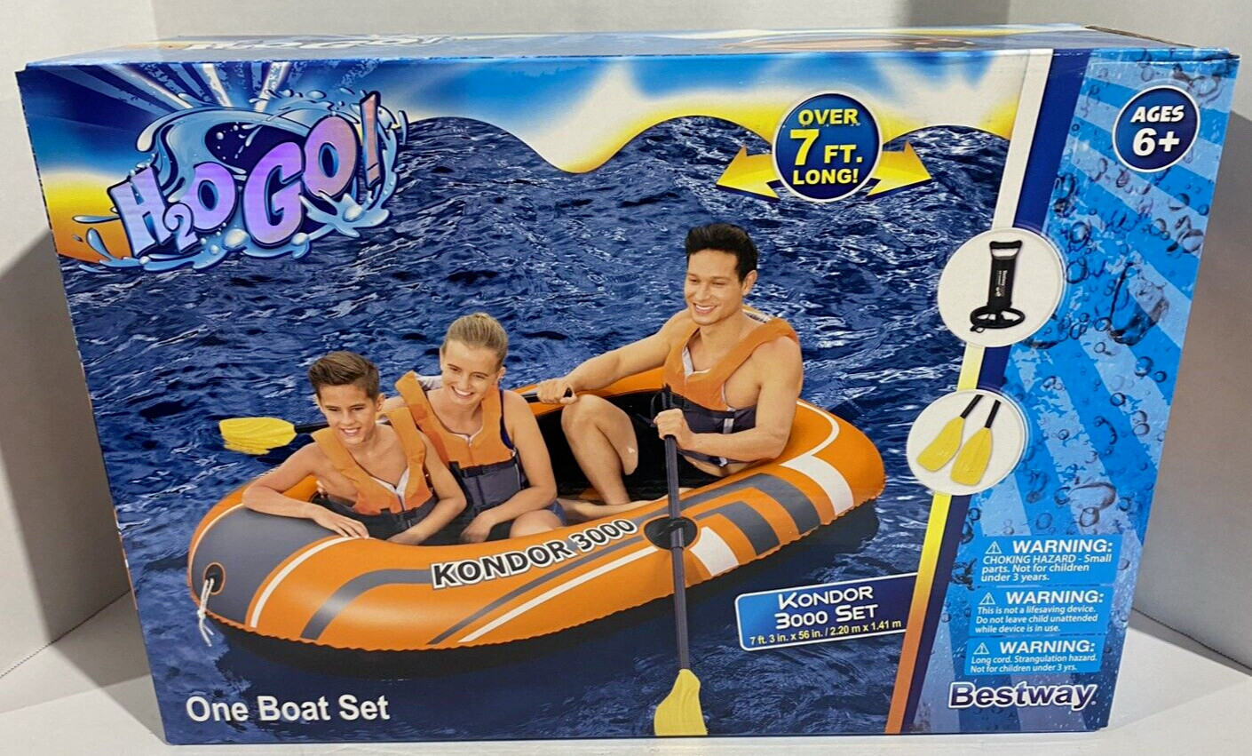 Bestway Kondor 3000 Inflatable Boat Set, Rubber raft 2.20 m x 115 cm