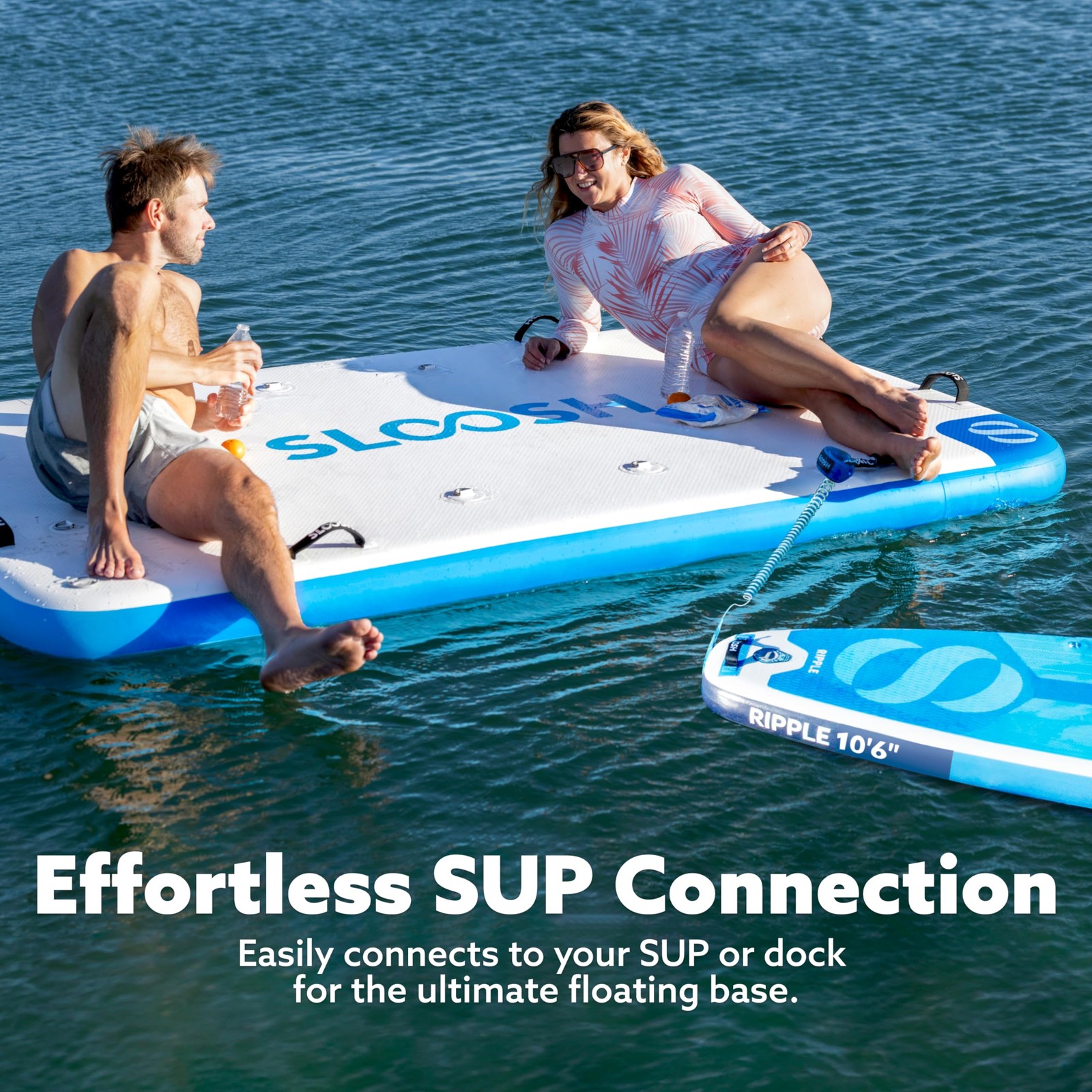 SLOOSH Inflatable Floating Dock, 8X5FT Dock 8Ft X 5Ft, Blue
