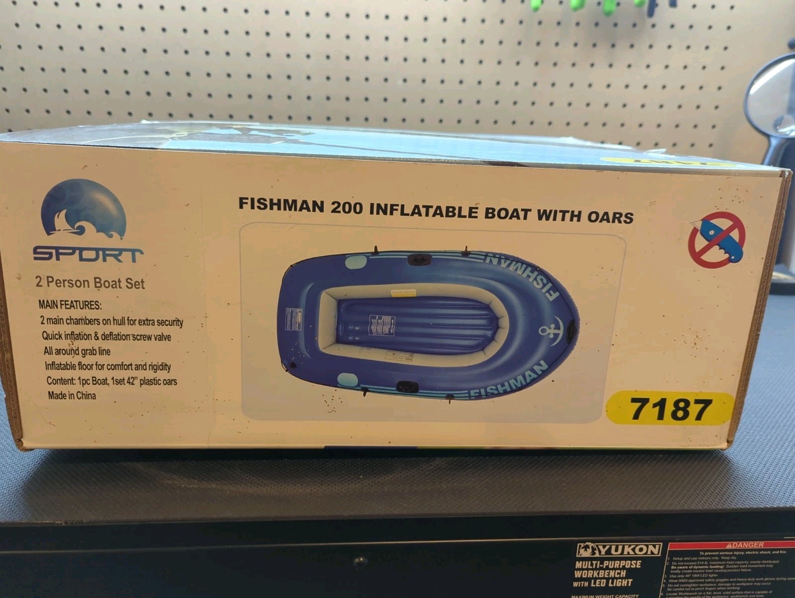Fishman 200 Inflatable 2 Person Boat With Oars *BRAND NEW/SEALED In Box**