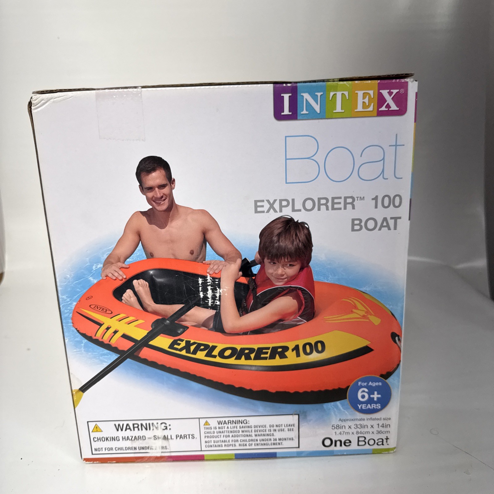 Intex – 58″ x 33″ – Explorer 100 Inflatable Swimming Pool Boat Float – NEW