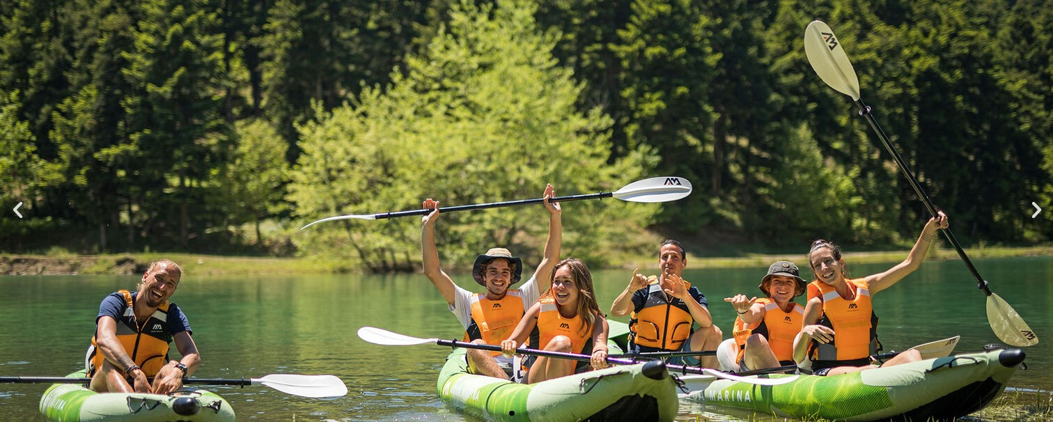 Aqua Marina 13’6″ Betta-412 Recreational Inflatable Kayak, 2-person, w/ paddles