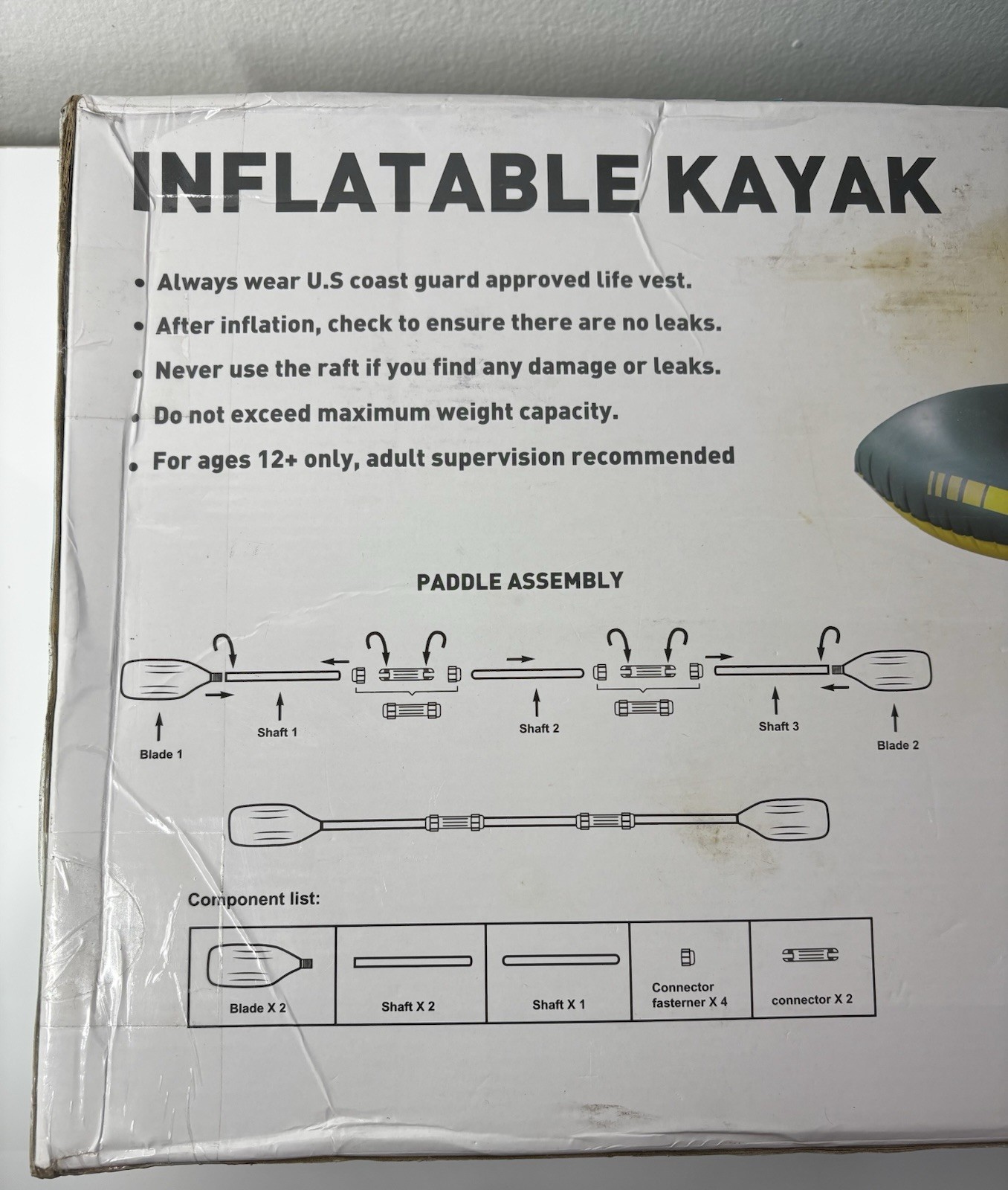 Explorer Inflatable Kayak 1-Person 340lb Capacity New Open Box w/ Paddle