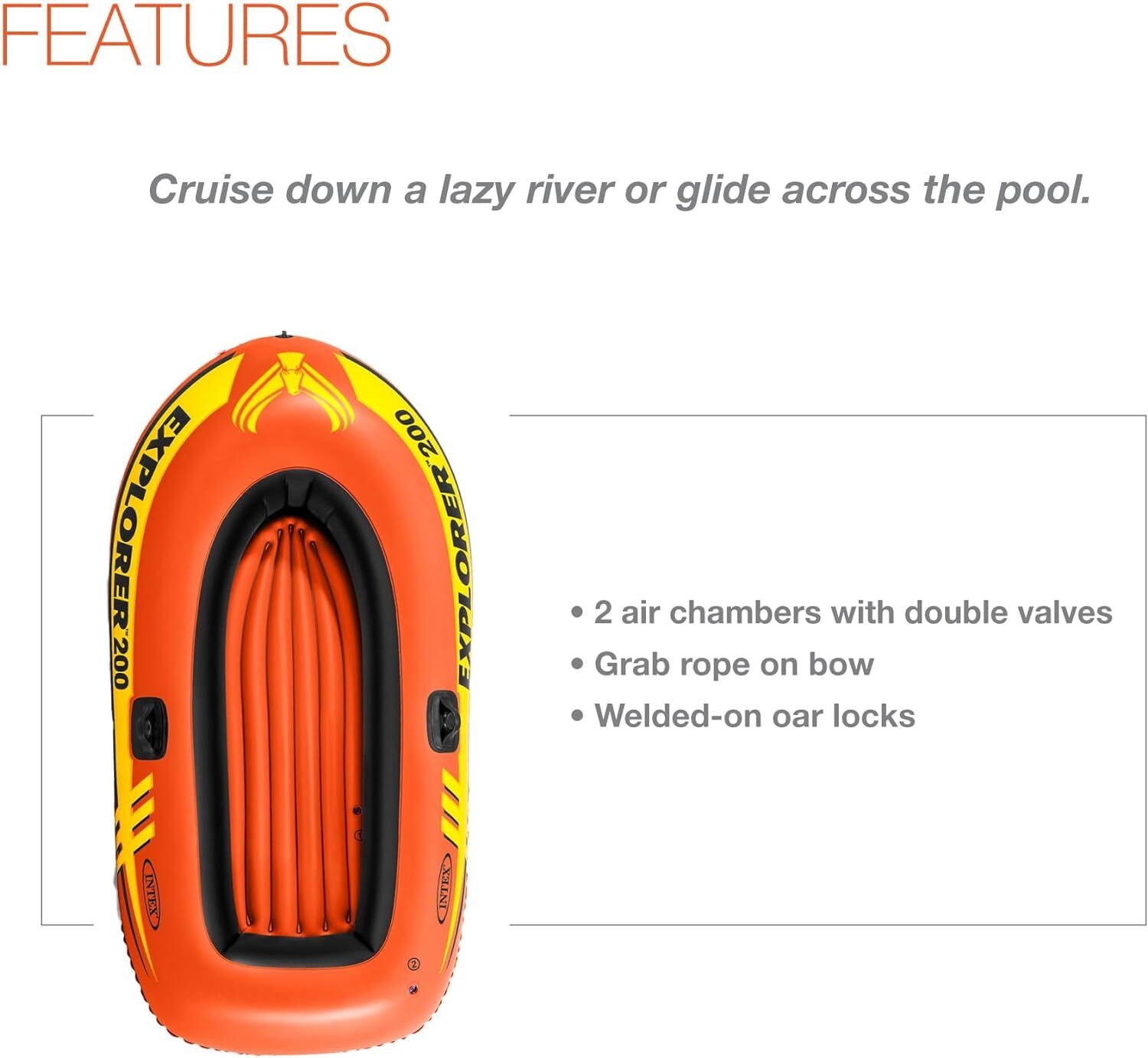 58330Ep Bote Inflable Explorer 200: 2 Personas Camaras De Aire Duales Welde