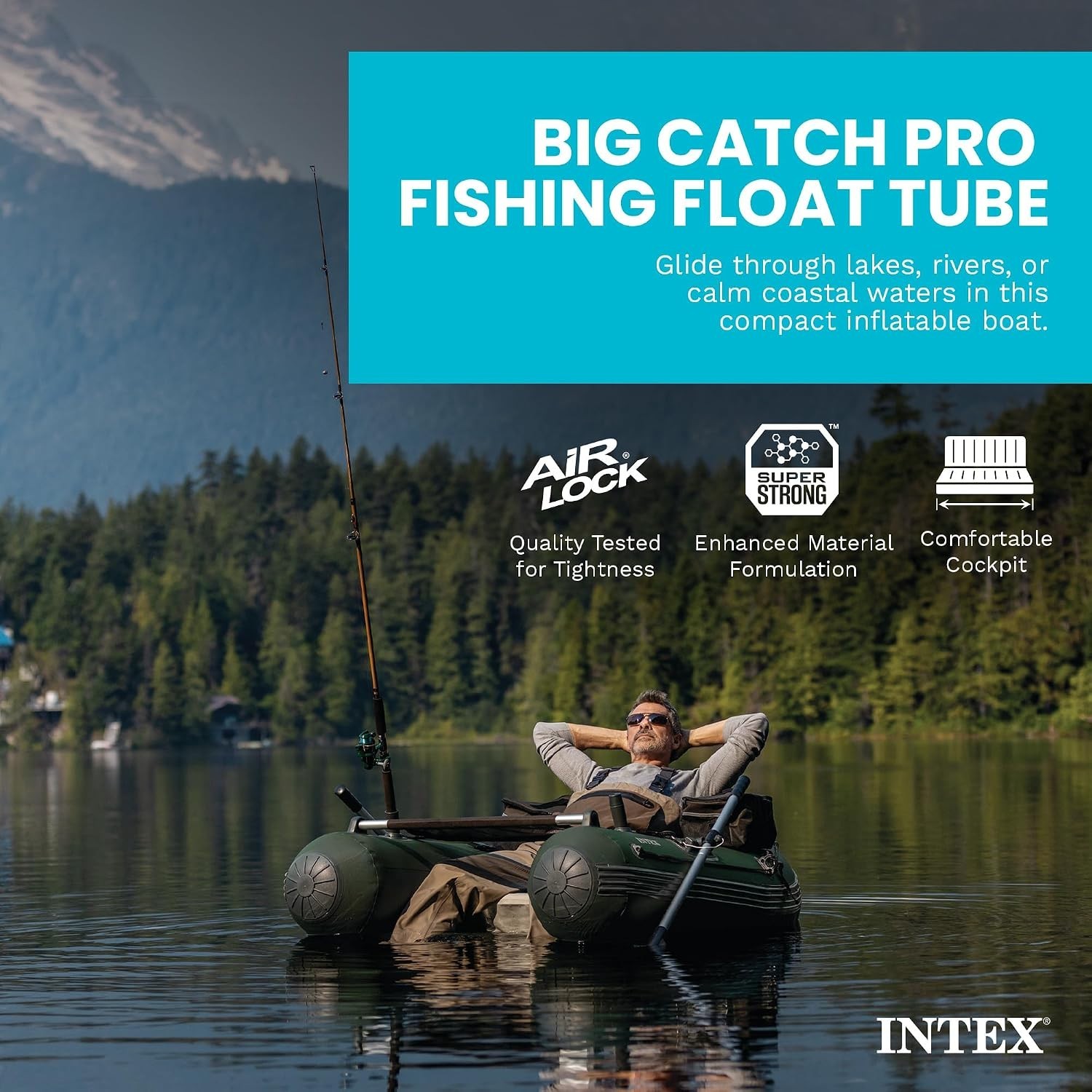 INTEX Big Catch Pro Inflatable Fishing Float Tube 68381EP