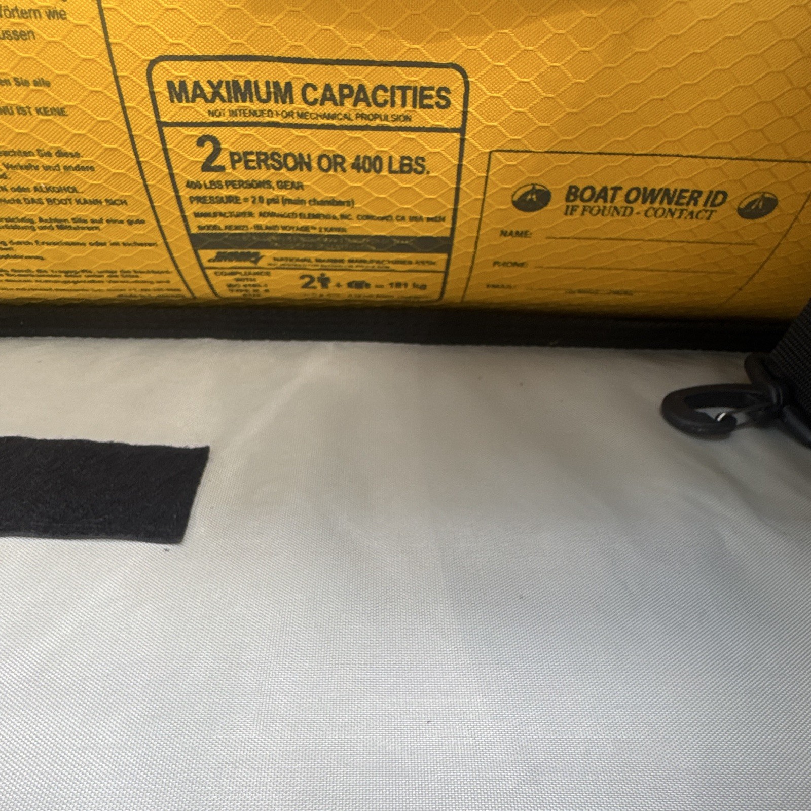 Advanced Elements Island Voyage 2 Inflatable Kayak Yellow/Gray AE3032-Y