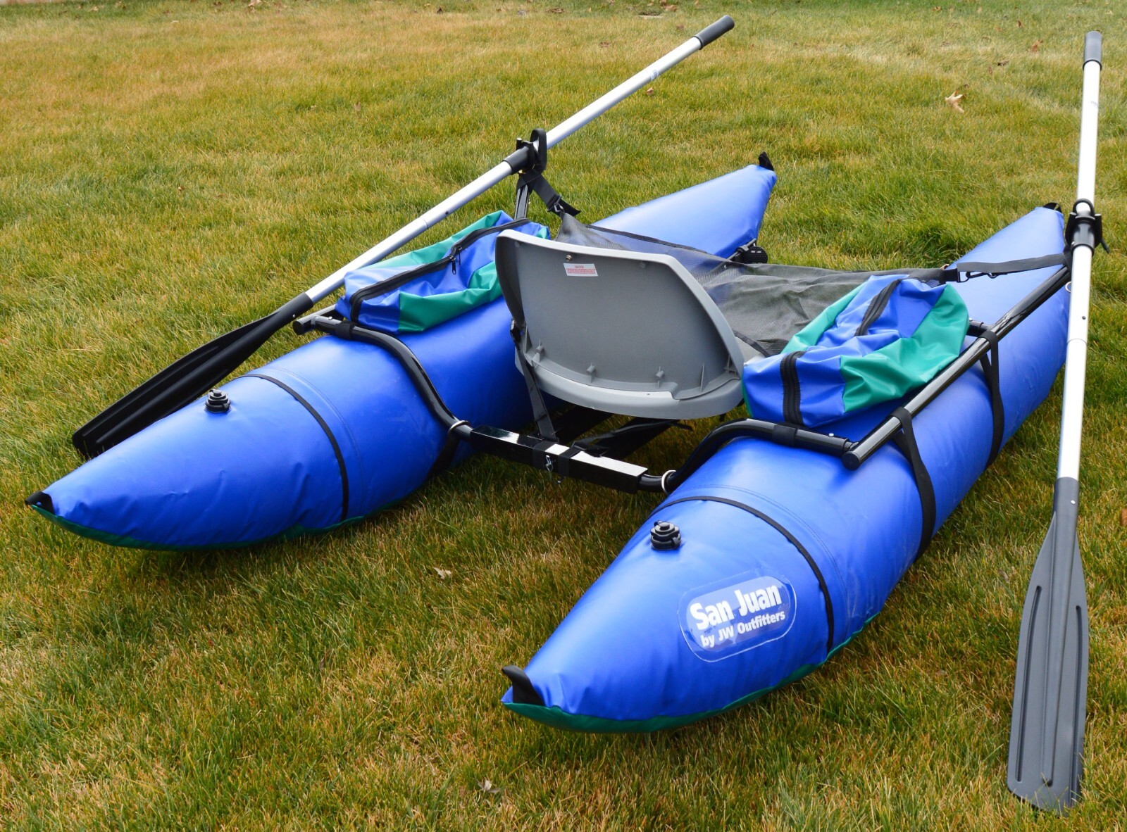 NOS San Juan by JW Outfitters 8 Foot One-Man Pontoon Boat with Oars