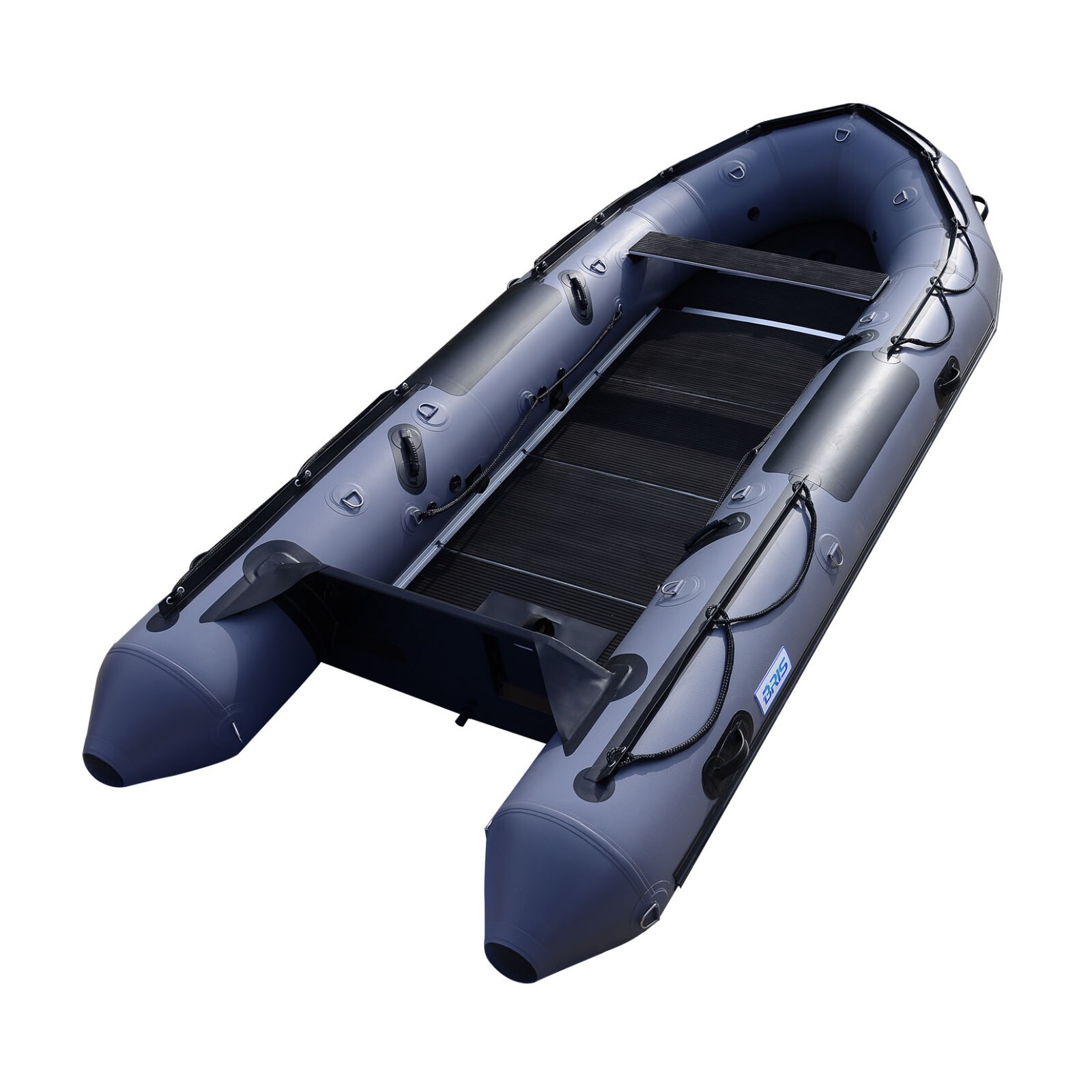 BRIS 14.5ft Inflatable Boat Inflatable Fishing Pontoon Boat ALUMINUM TRANSOM
