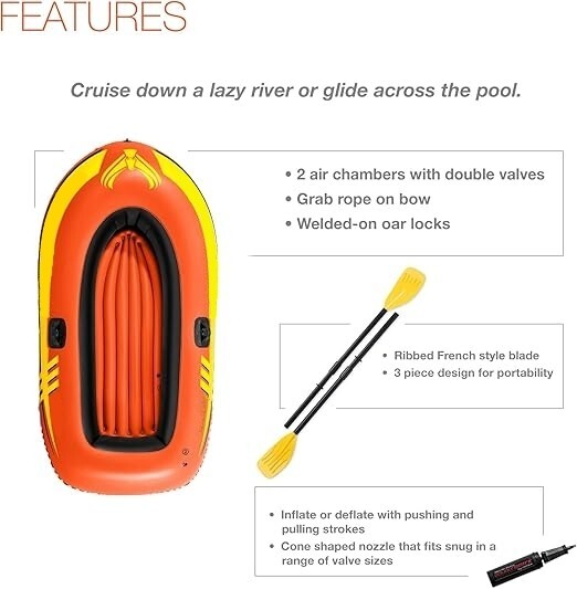 Bote Inflable Con Remos Balsa Bote De Pesca Resistente Durable Bomba De Aire NEW