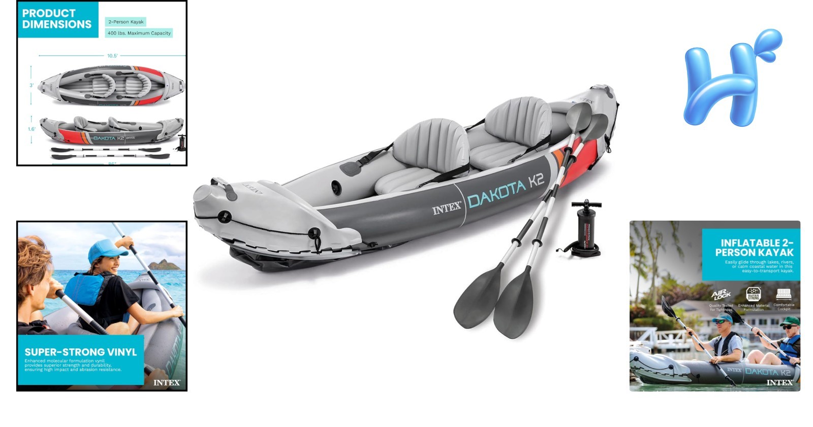 Versatile Dakota K2 Inflatable Kayak for 2: Perfect for Adventure & Relaxation