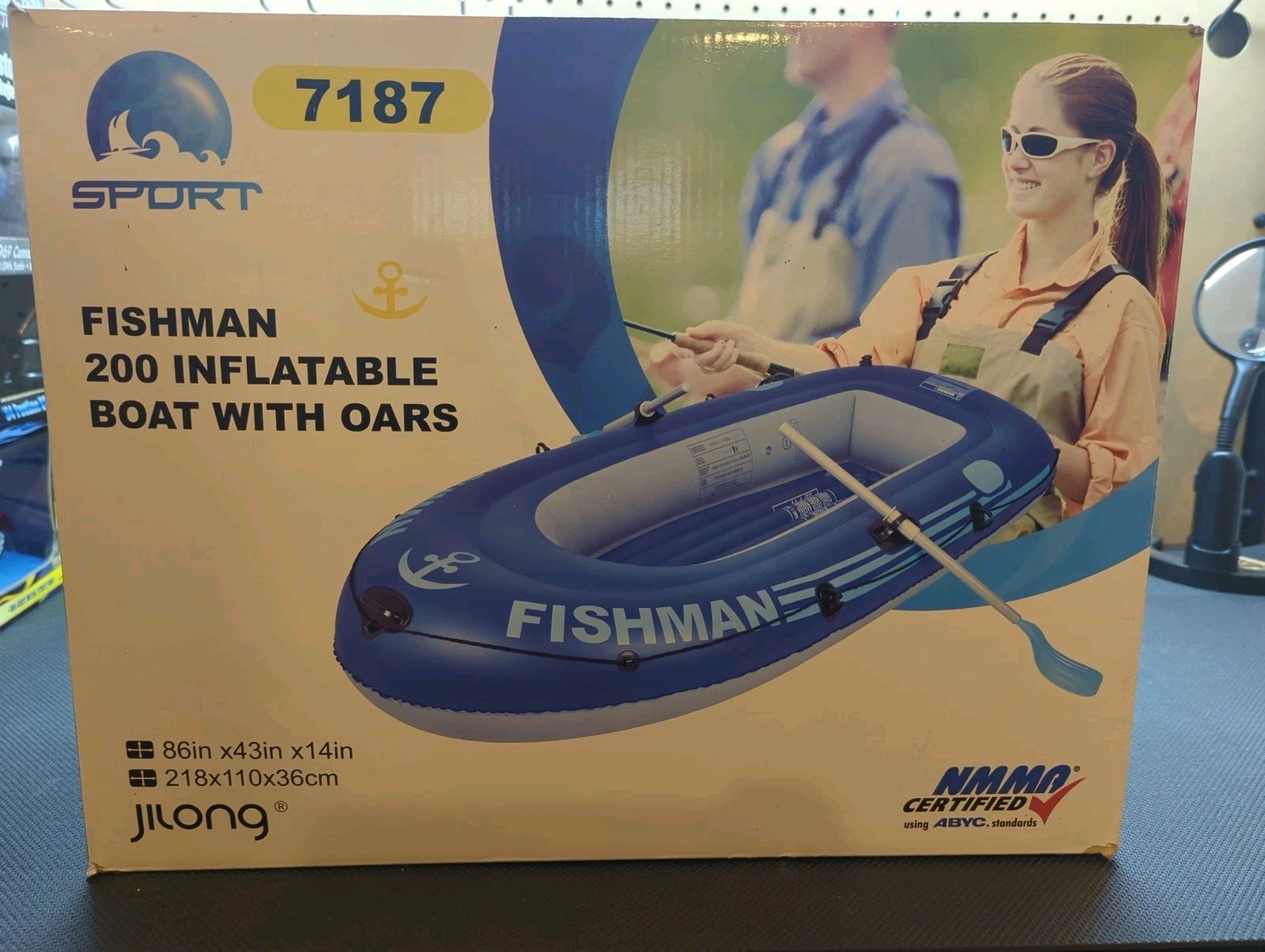 Fishman 200 Inflatable 2 Person Boat With Oars *BRAND NEW/SEALED In Box**