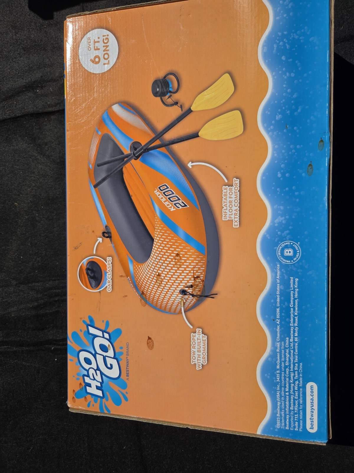 H20 Go Kondor 2000 Raft New Includes Boat, Pair Of Oars Foot Pump inflatable