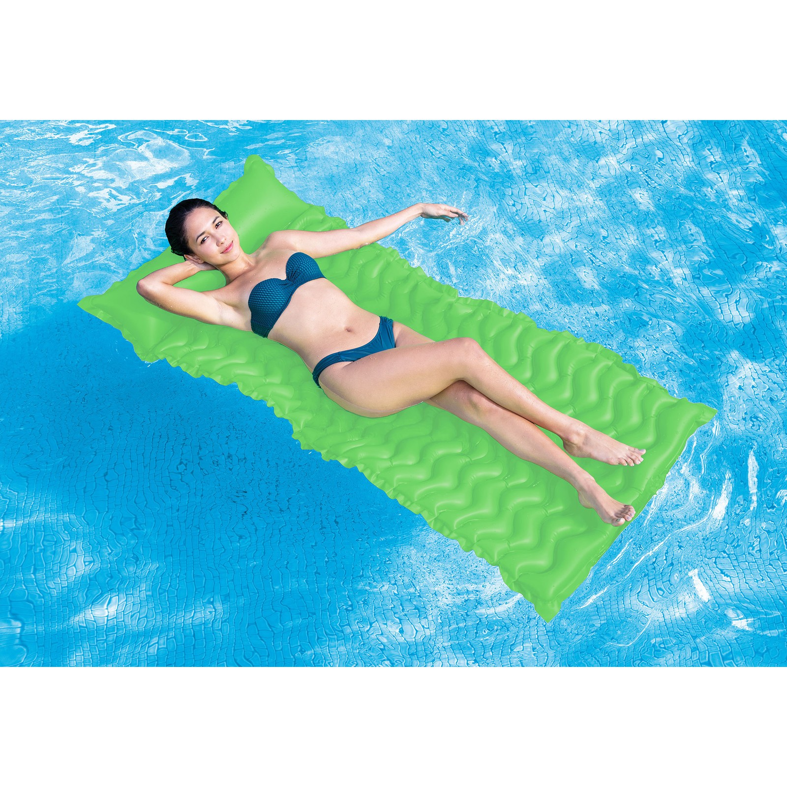Intex Tote ‘N Float Wave Mat Floating Swimming Pool Lounger (Open Box) (2 Pack)