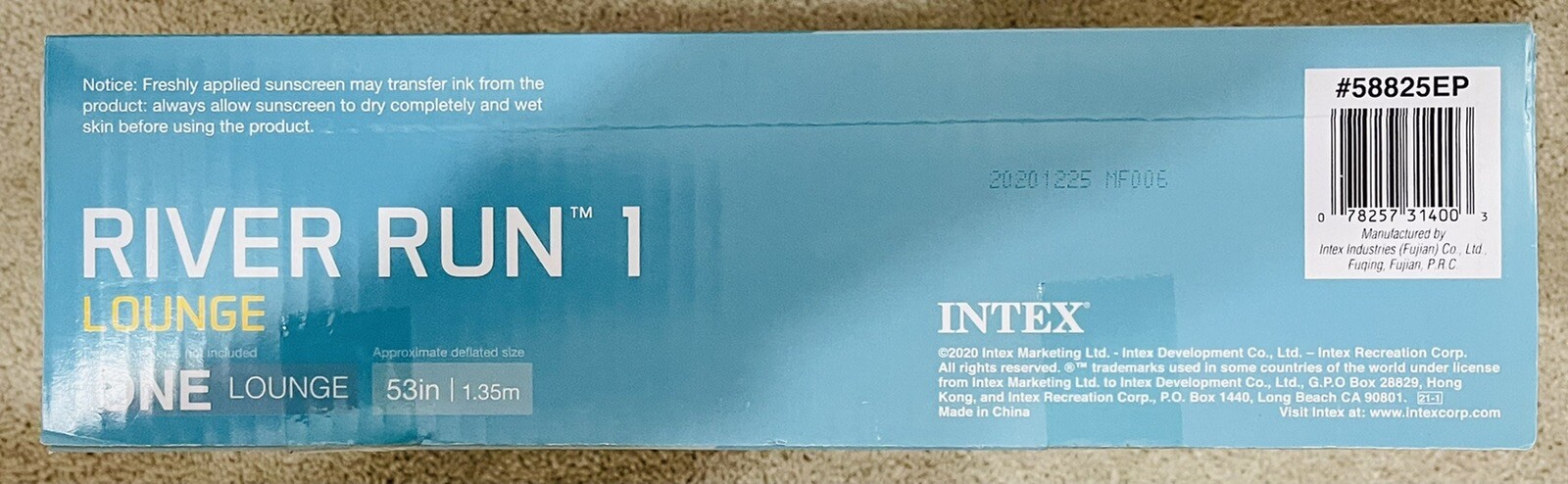 NEW Intex River Run 1 Person River Tube White Blue Mesh Bottom Two Cup Holders