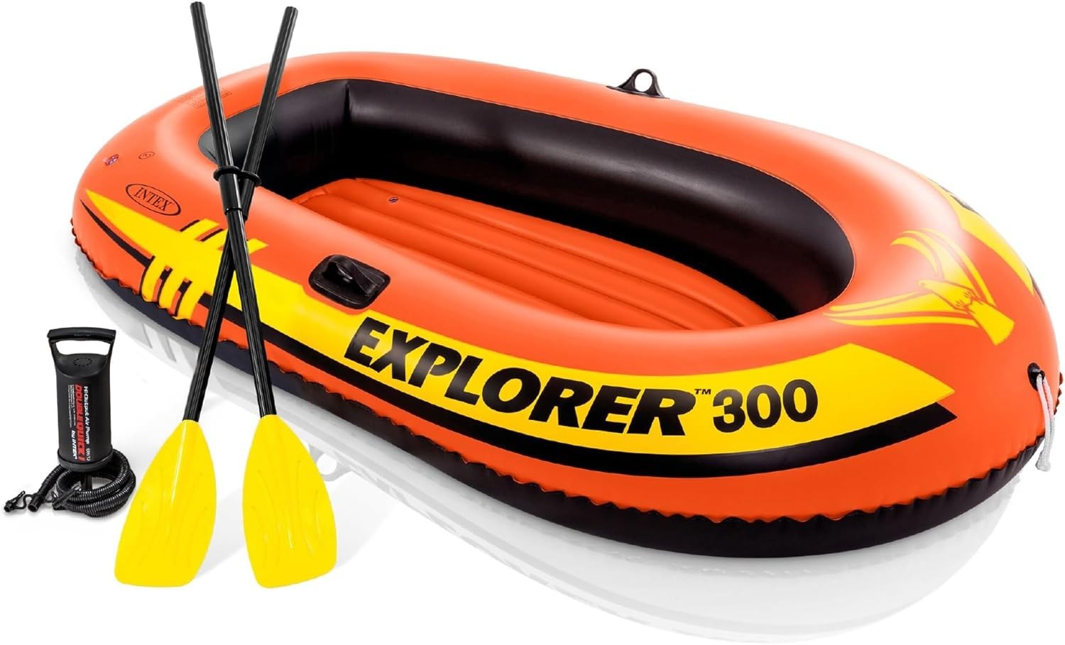 INTEX Explorer Compact Inflatable Boat Dual Air Chambers Oar Locks