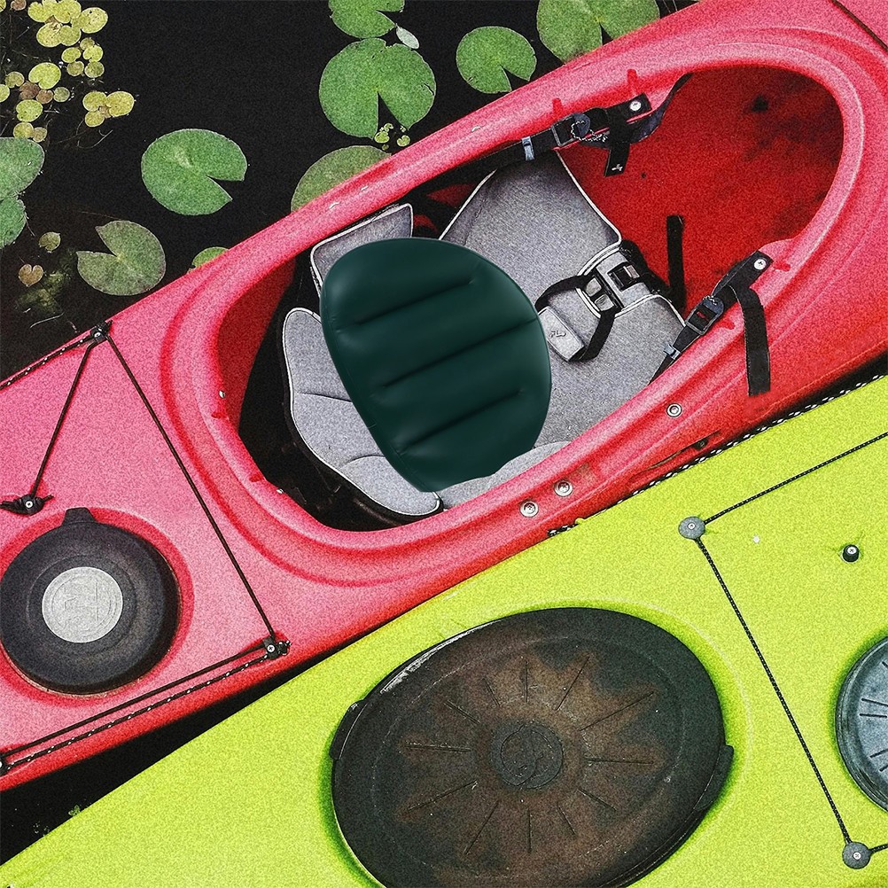 4Pcs Reusable Inflatable Boat Seat Cushions Dark Green PVC Lightweight for Kayak