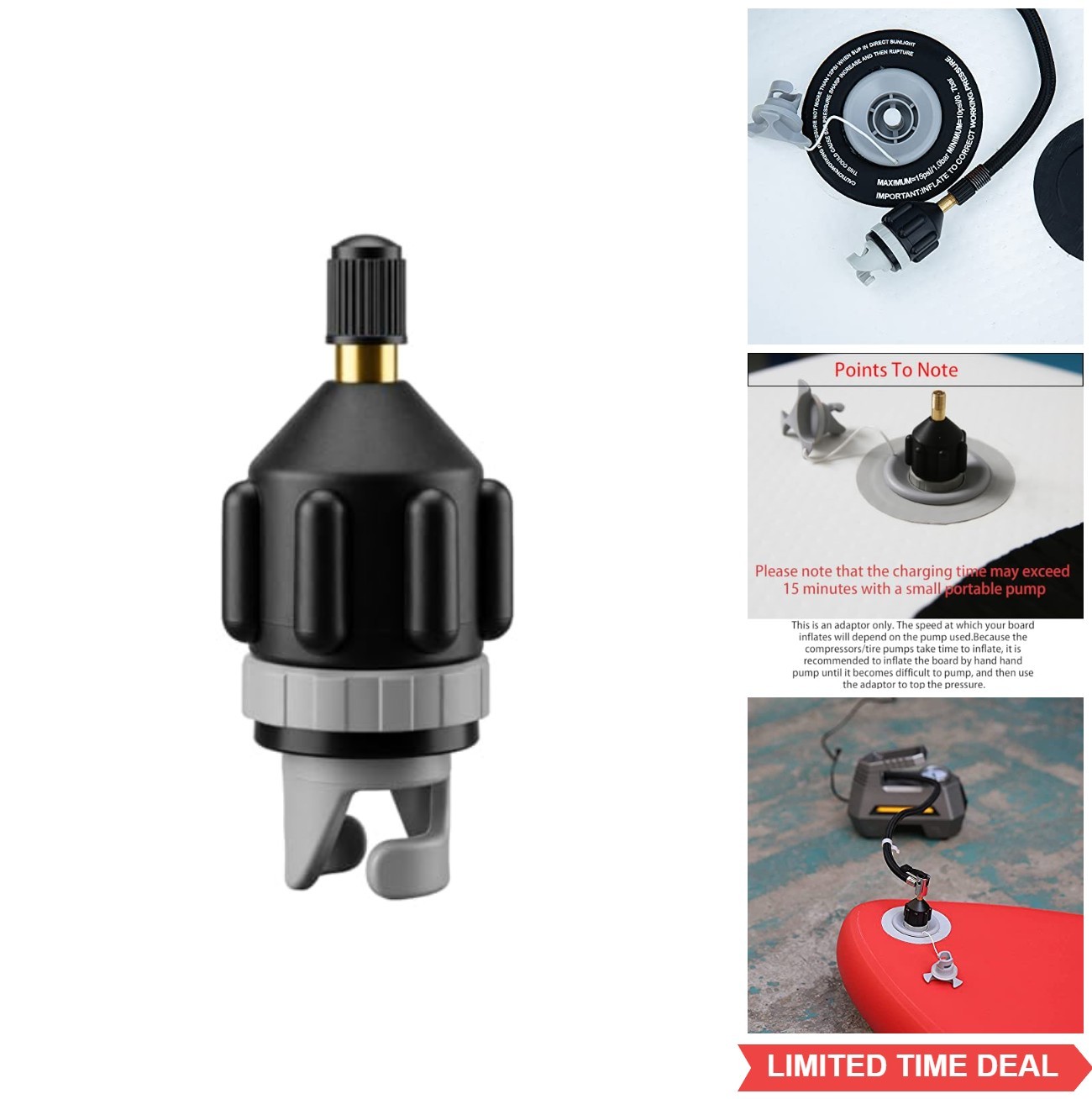 Inflatable Boat SUP Pump Adapter Schrader Valve Air Pump Adapter for Board Kayak