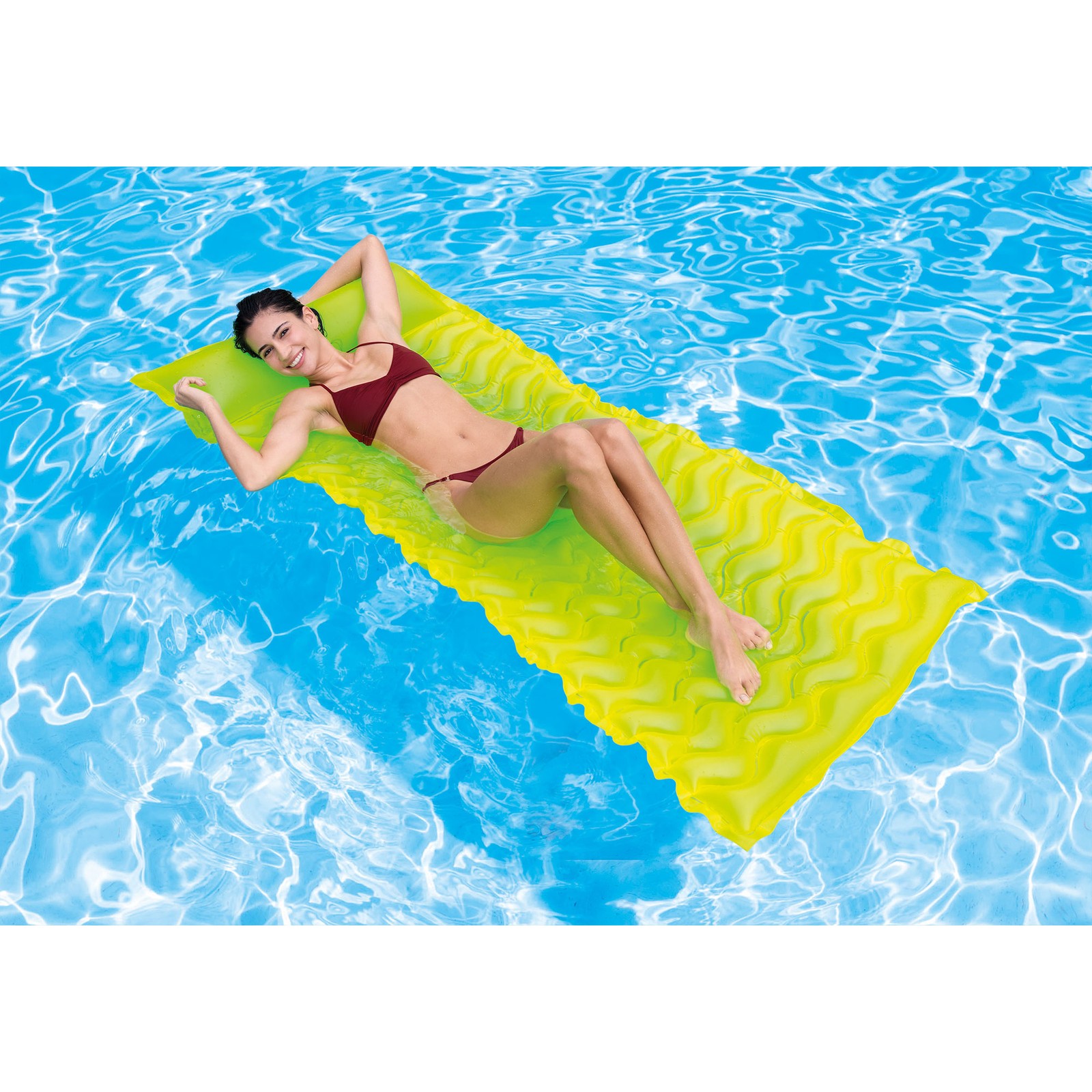 Intex Tote ‘N Float Wave Mat Floating Swimming Pool Lounger (Open Box) (2 Pack)