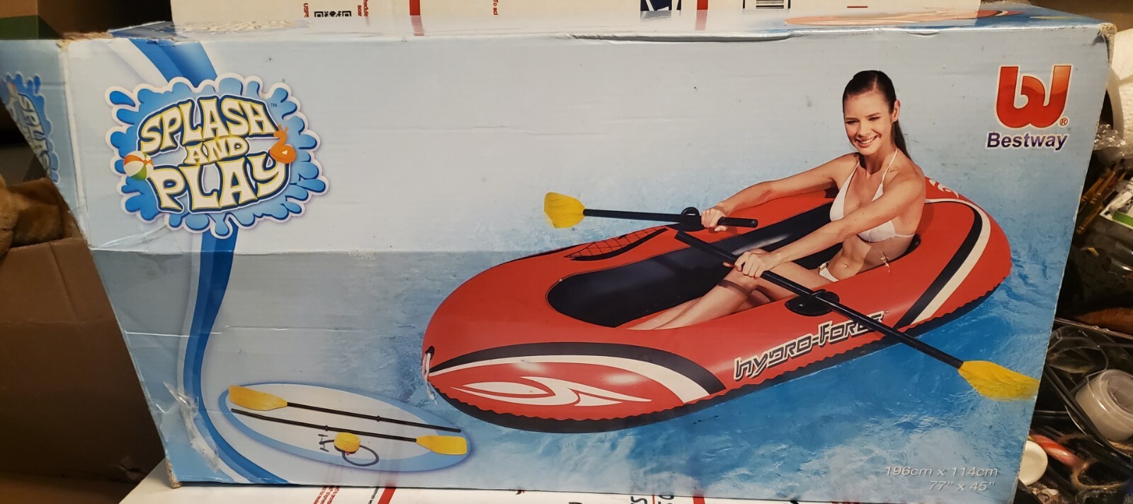 Used Best Way Hydro-Force Inflatable Boat/Raft 77″ x 45″
