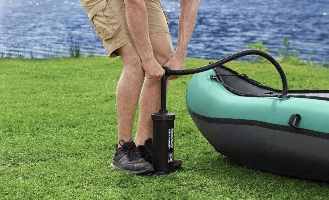 Hydro Force Inflatable Kayak Set | Includes Seat, Paddle, Hand Pump, Storage Bag