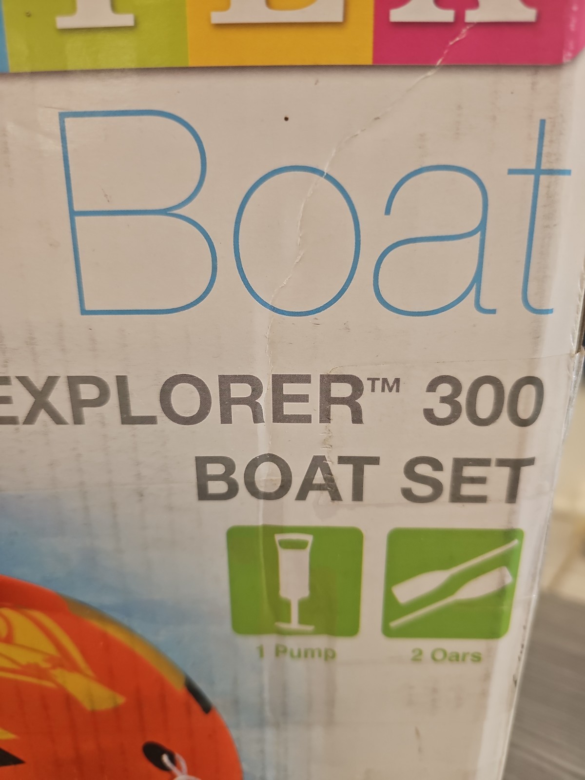 Intex Explorer 300 3 Person Inflatable Boat Set with French Oars and Air Pump
