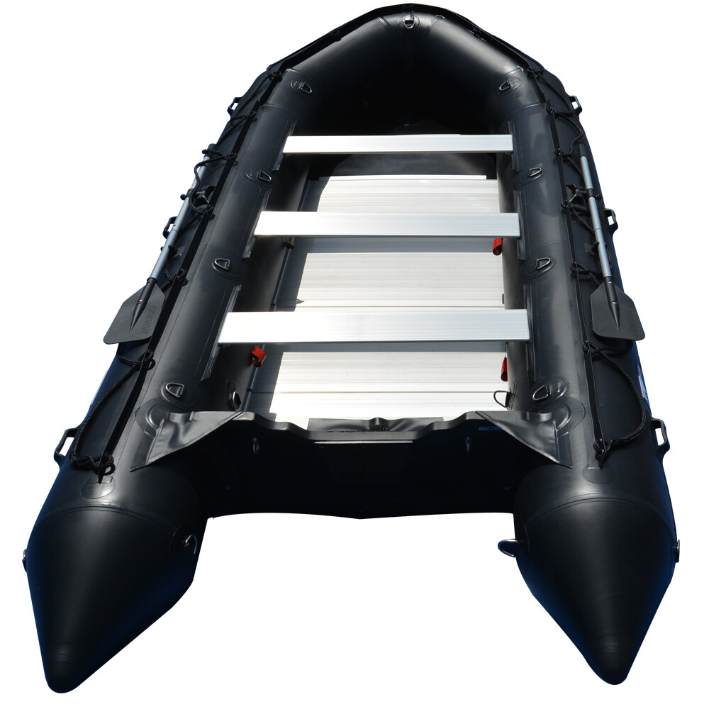 BRIS 15.4 ft Inflatable PVC Boat Inflatable Rescue Fishing Pontoon Boat Dinghy