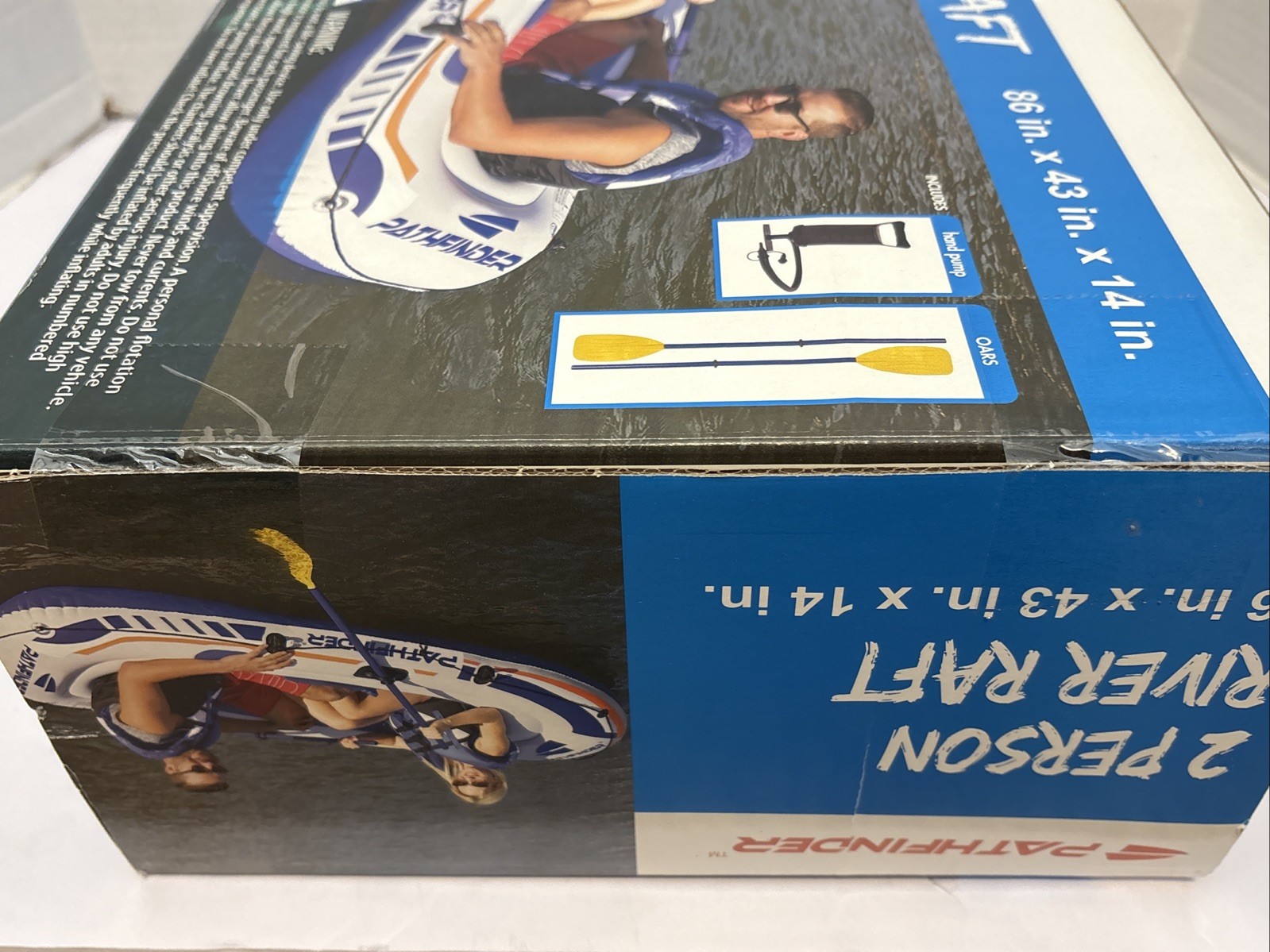 New/Sealed*Pathfinder 2 Person Inflatable River Raft Boat w/Pump & Oars