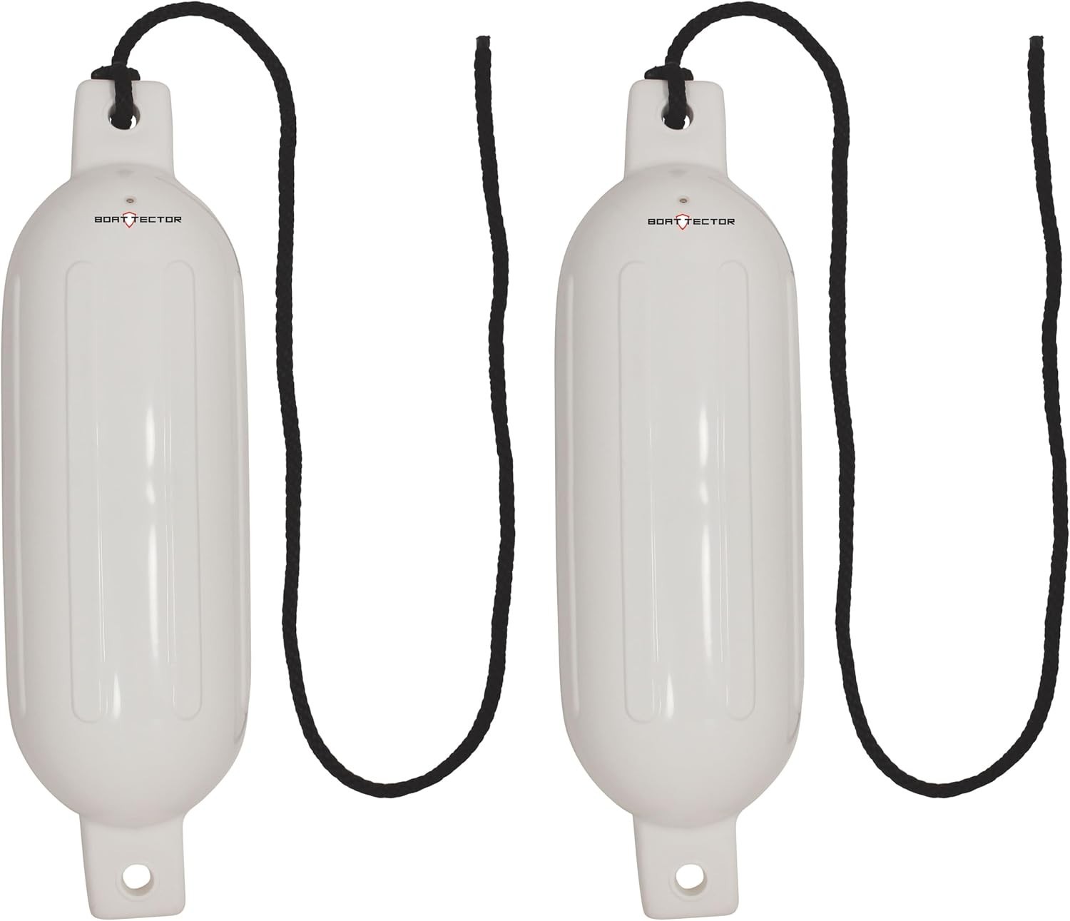 2 BoatTector Inflatable Fenders – White, 6.5″ x 22″