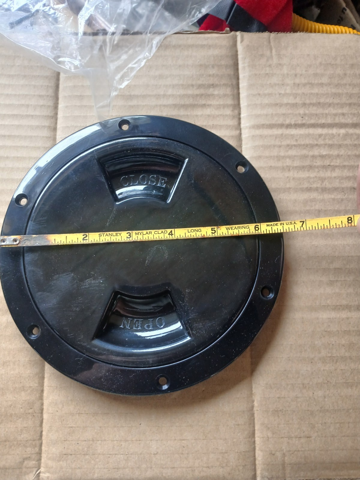 Sea-Dog Screw Out Deck Plate 6¾ od 5 inch id Black Boat Access Cover Marine