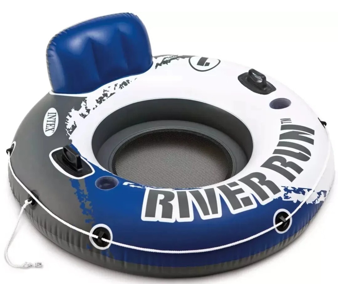 Intex River Run 1 Person Inflatable Tube Raft Float for Lake, Pool, and River