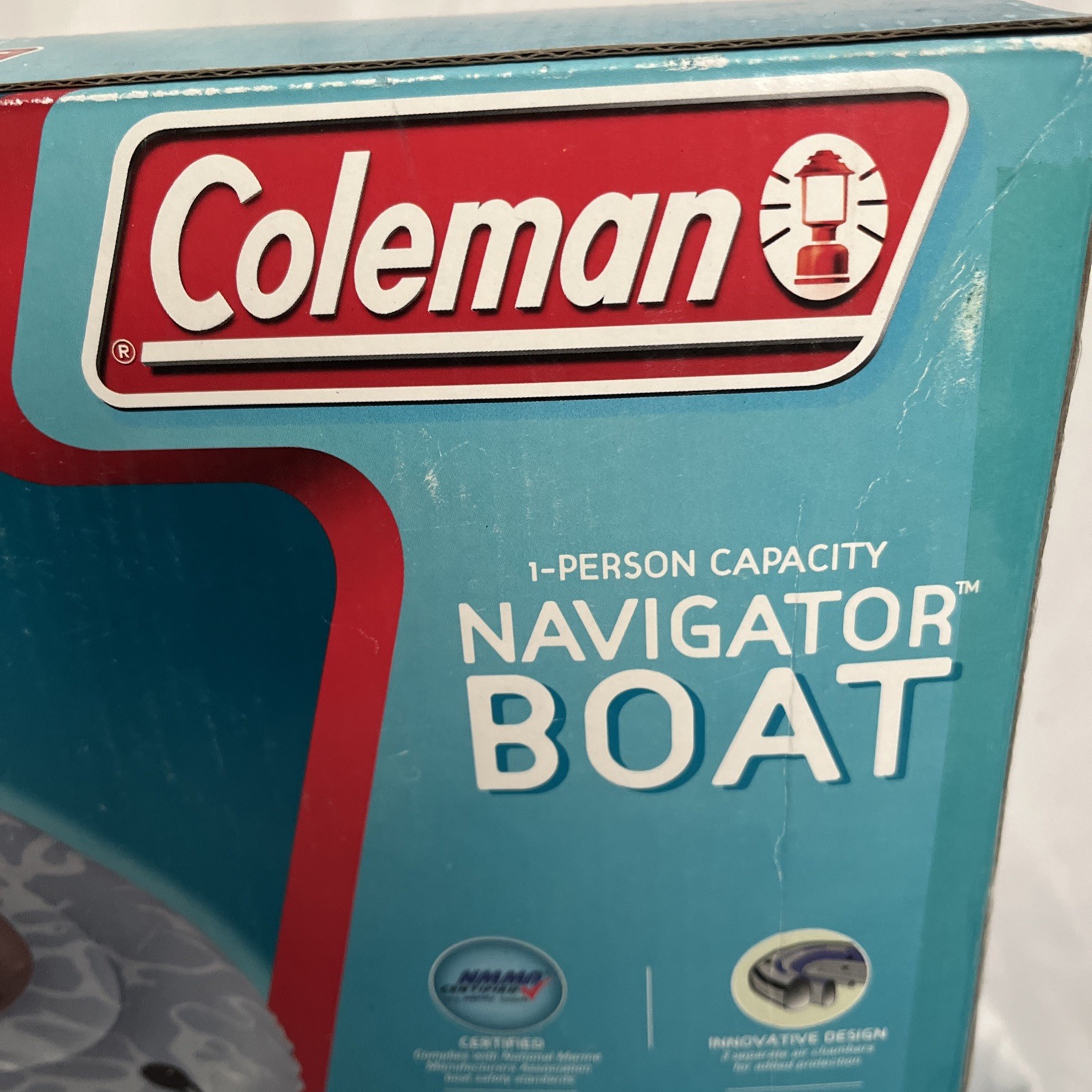 New Coleman Navigator Inflatable Boat Heavy Duty Priced Low bc Slight Damage Box