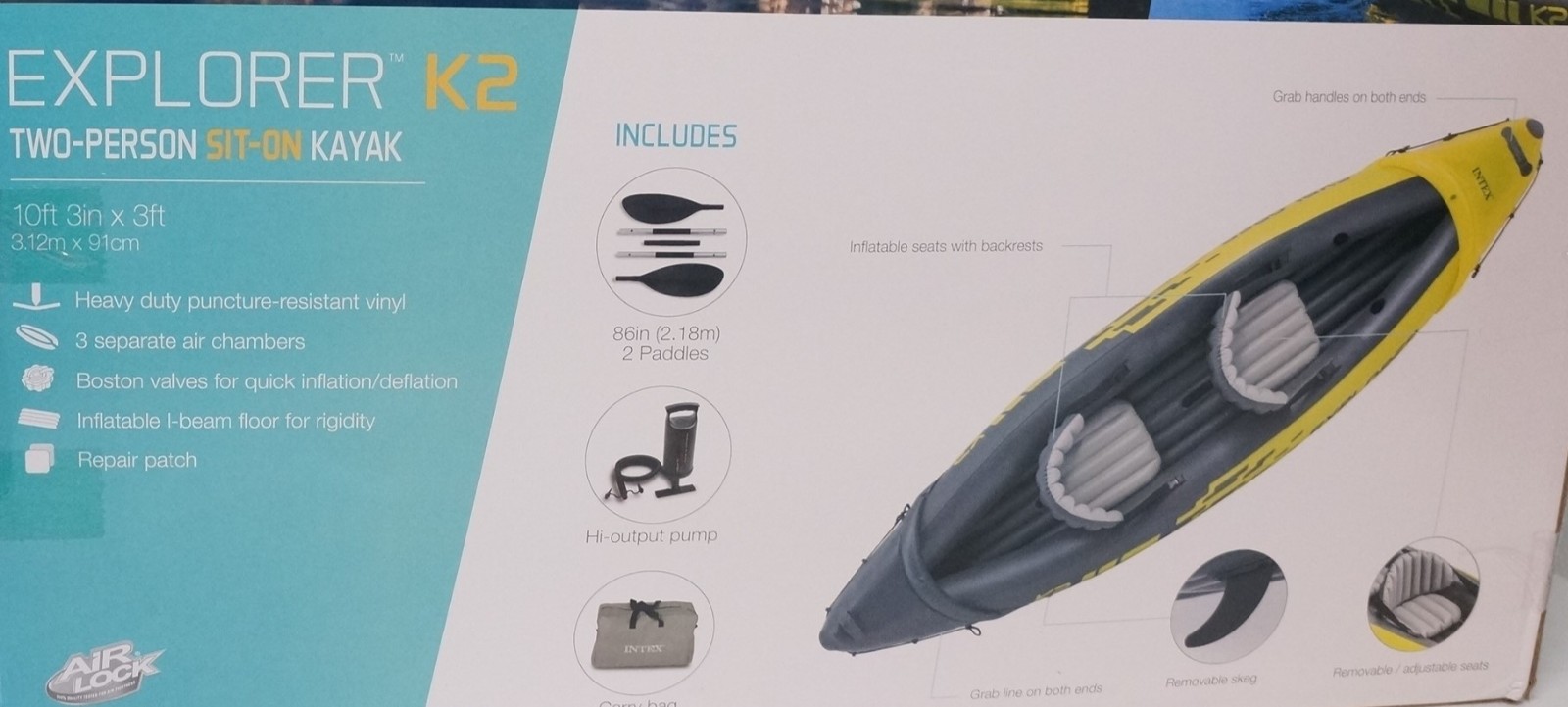 Intex Explorer K2 Inflatable Kayak – 2 Person