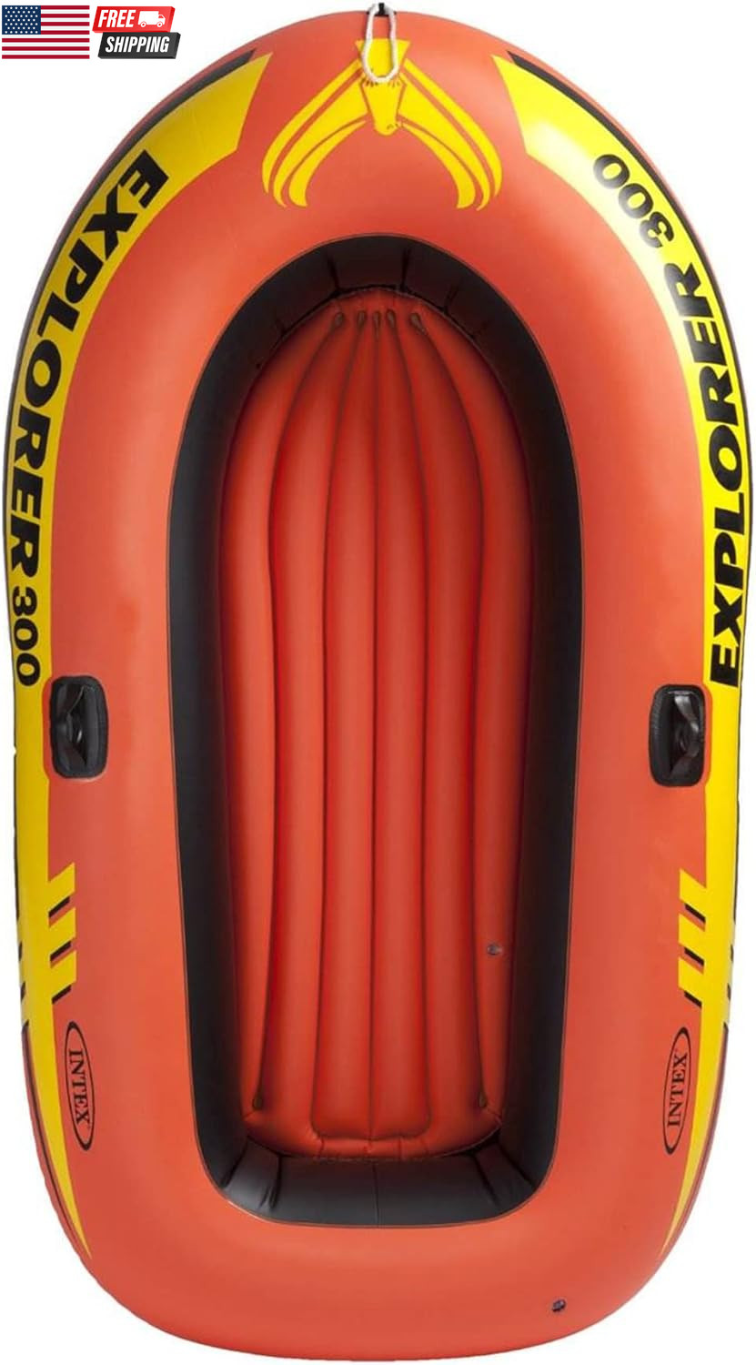 INTEX Explorer Compact Inflatable Boat Series: Dual Air Chambers – Welded Oar Lo