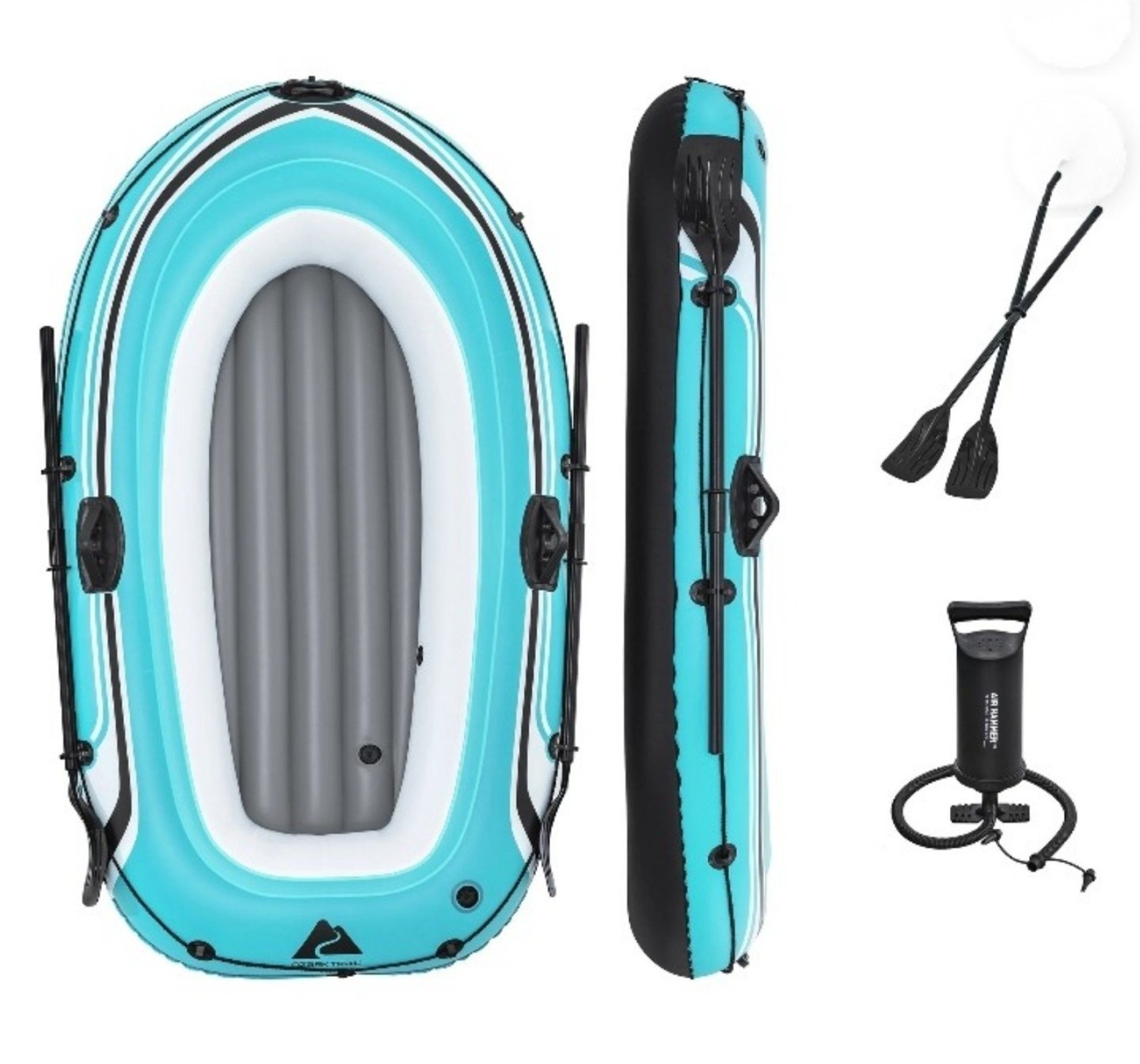 2 Person Inflatable Raft w/2 Oars and Air Pump