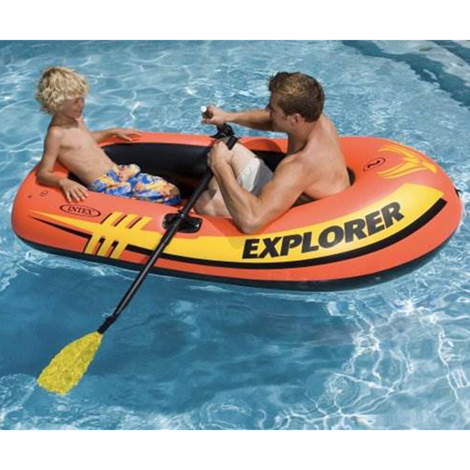Inflatable 2 Person Raft Boat Set with Oars and Pump Outdoor Water Fun (2 Pack)