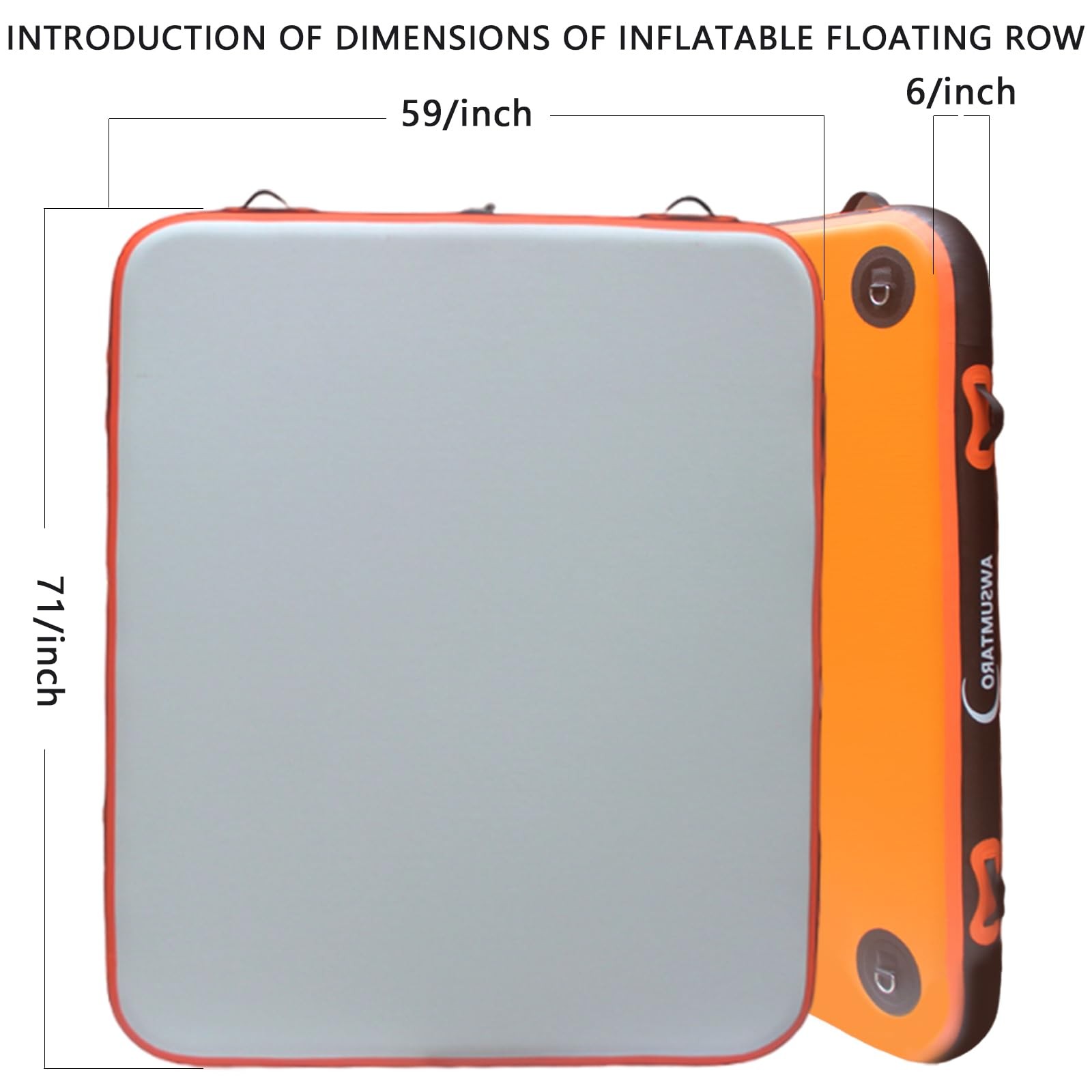 Inflatable Floating Platform，Inflatable 180X150X15CM, Orange