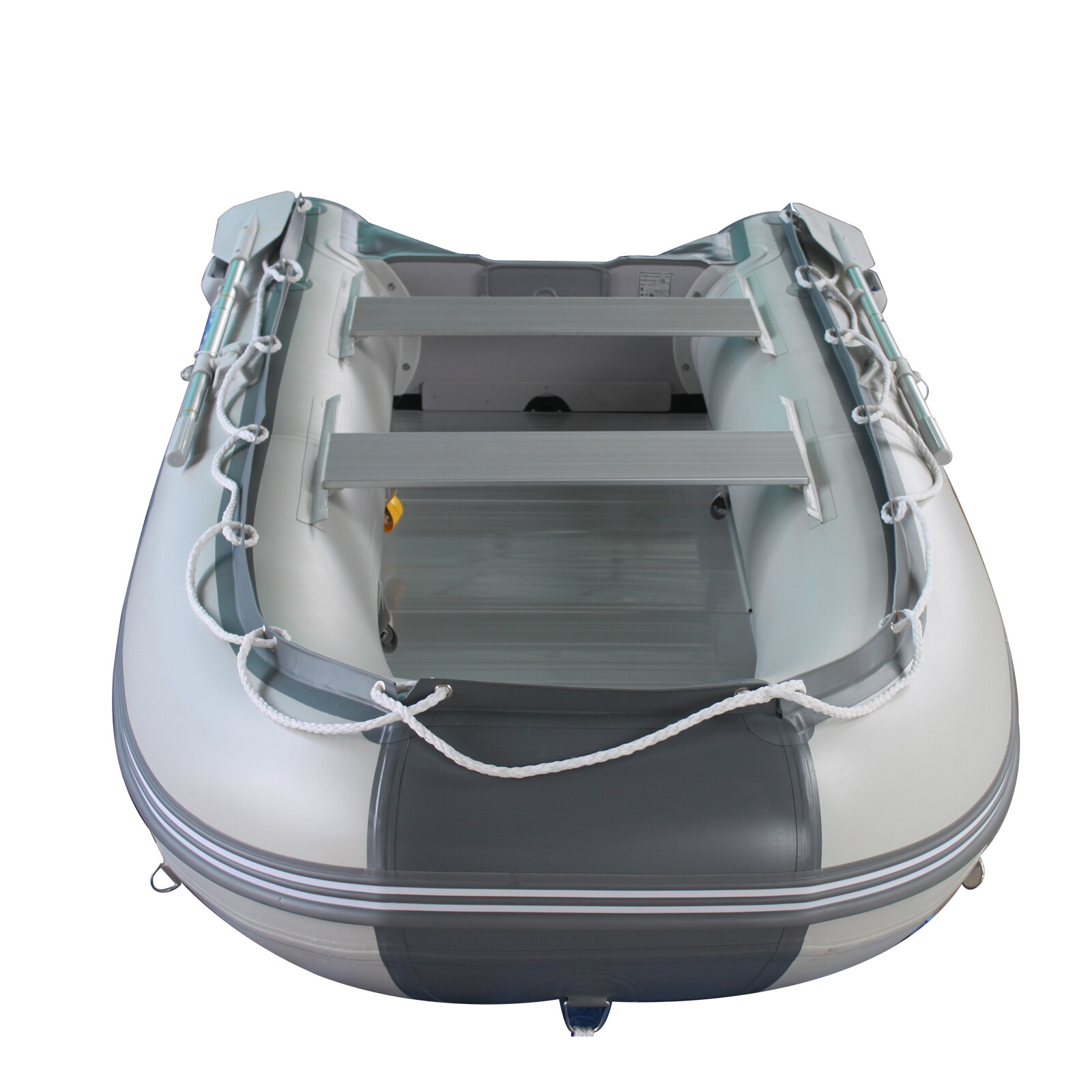 BRIS 9.8 ft Inflatable Boat Dinghy Pontoon Boat Tender Fishing Raft Gray