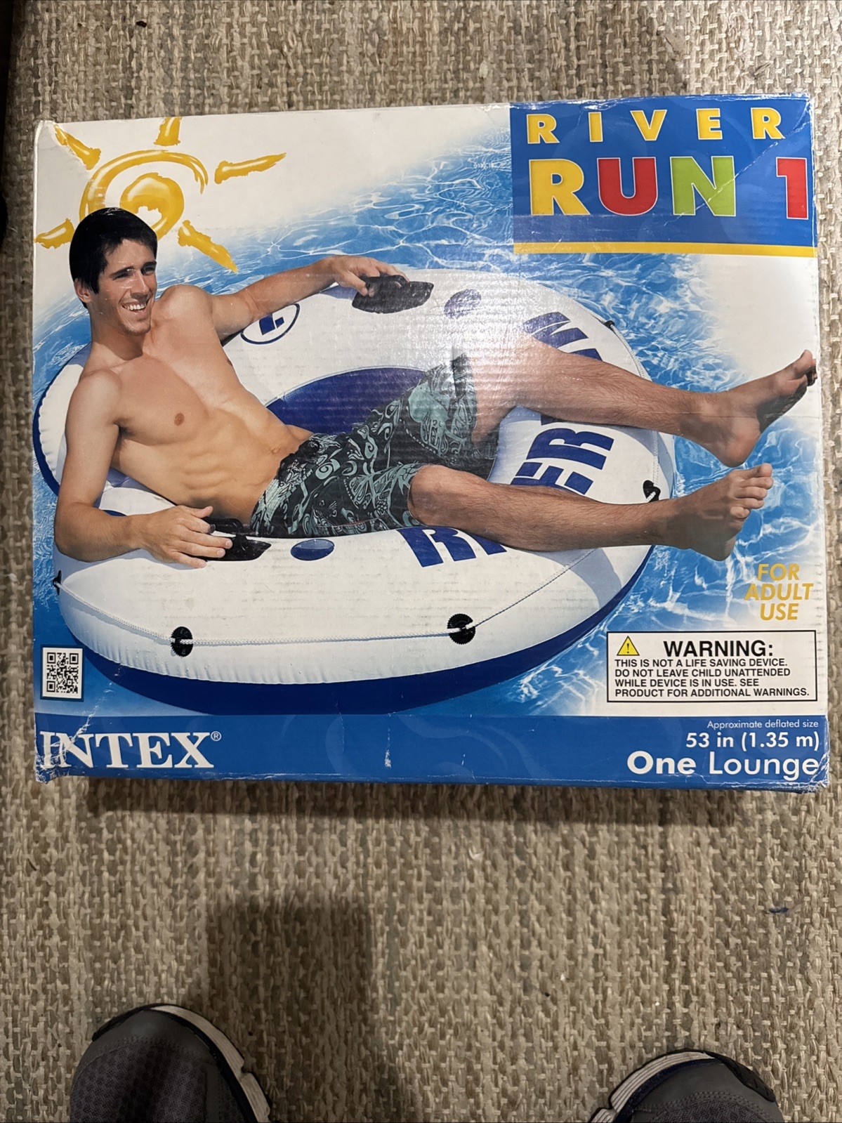 Intex River Run I Outdoor Inflatable Water Tube Lounge Float 53 inch NOB