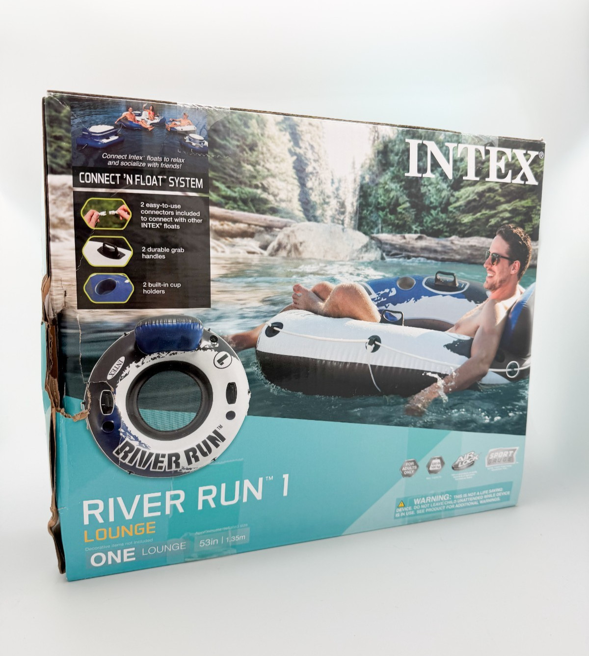 Intex River Run I Inflatable Floating Tube 2 pack (NEW, Open/Damaged Box)