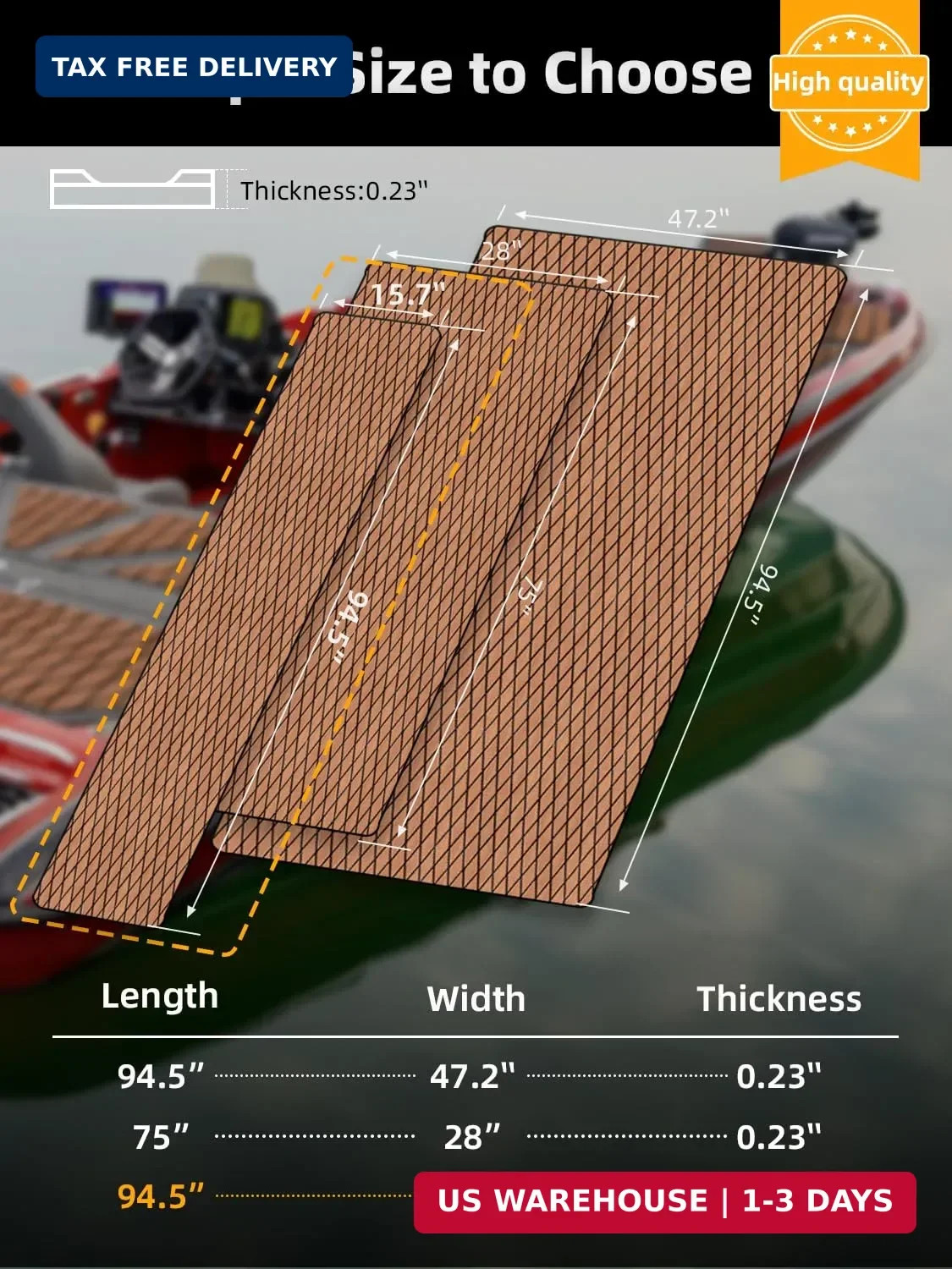 Boat Flooring EVA Foam Boat Decking Faux Teak Marine Sea Deck NonSlip Mat for…