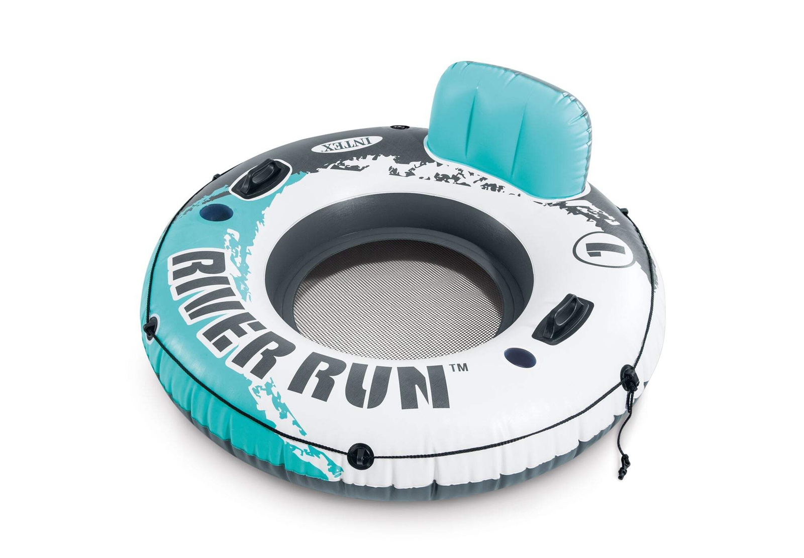 Intex River Run 1 Inflatable Floating Lounge w/Backrest, Built-in Cup Holders, G