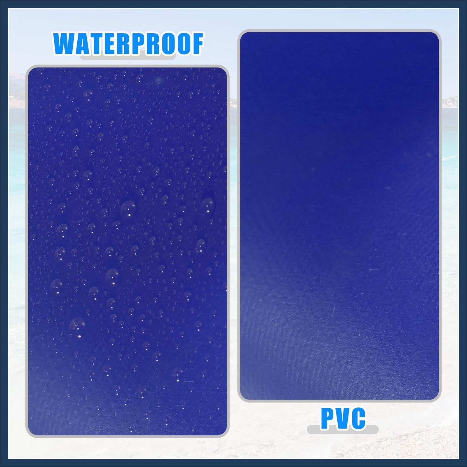 INFINAUTO 3pcs PVC Repair Patches with Glue Professional Inflatable Boat Blue