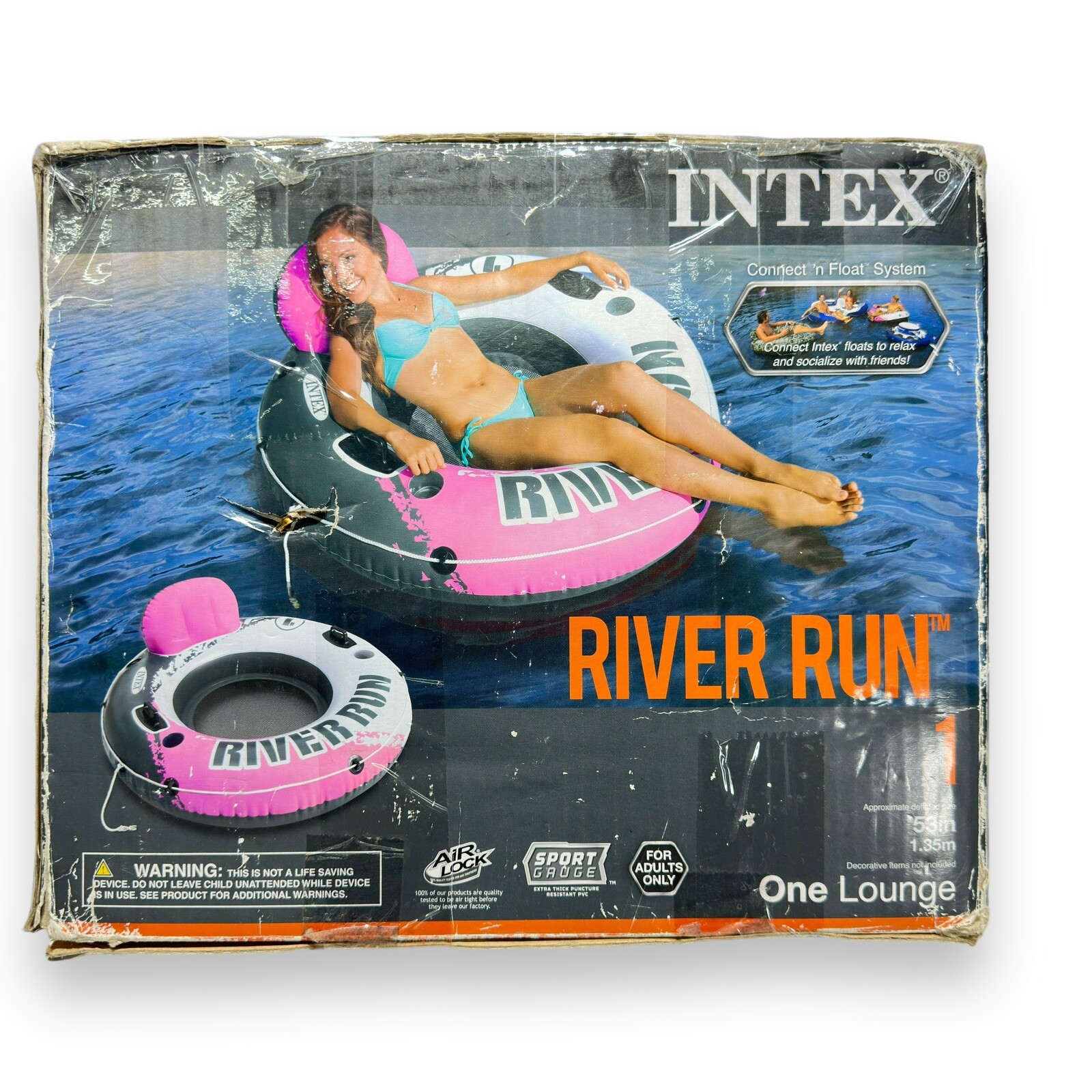 Intex River Run I Sport Lounge, Inflatable Water Float, 53″