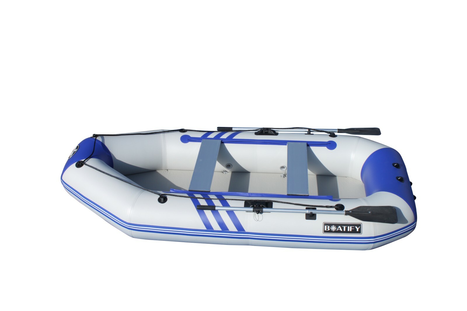 Boatify 9.8ft Inflatable Fishing Boat Raft Dinghy Pontoon Kayak with Air Floor w