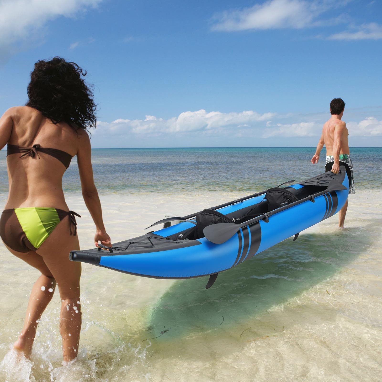 S AFSTAR Inflatable Kayak, 2 Person Canoe with 507 lbs Capacity, Drop-Stitch …