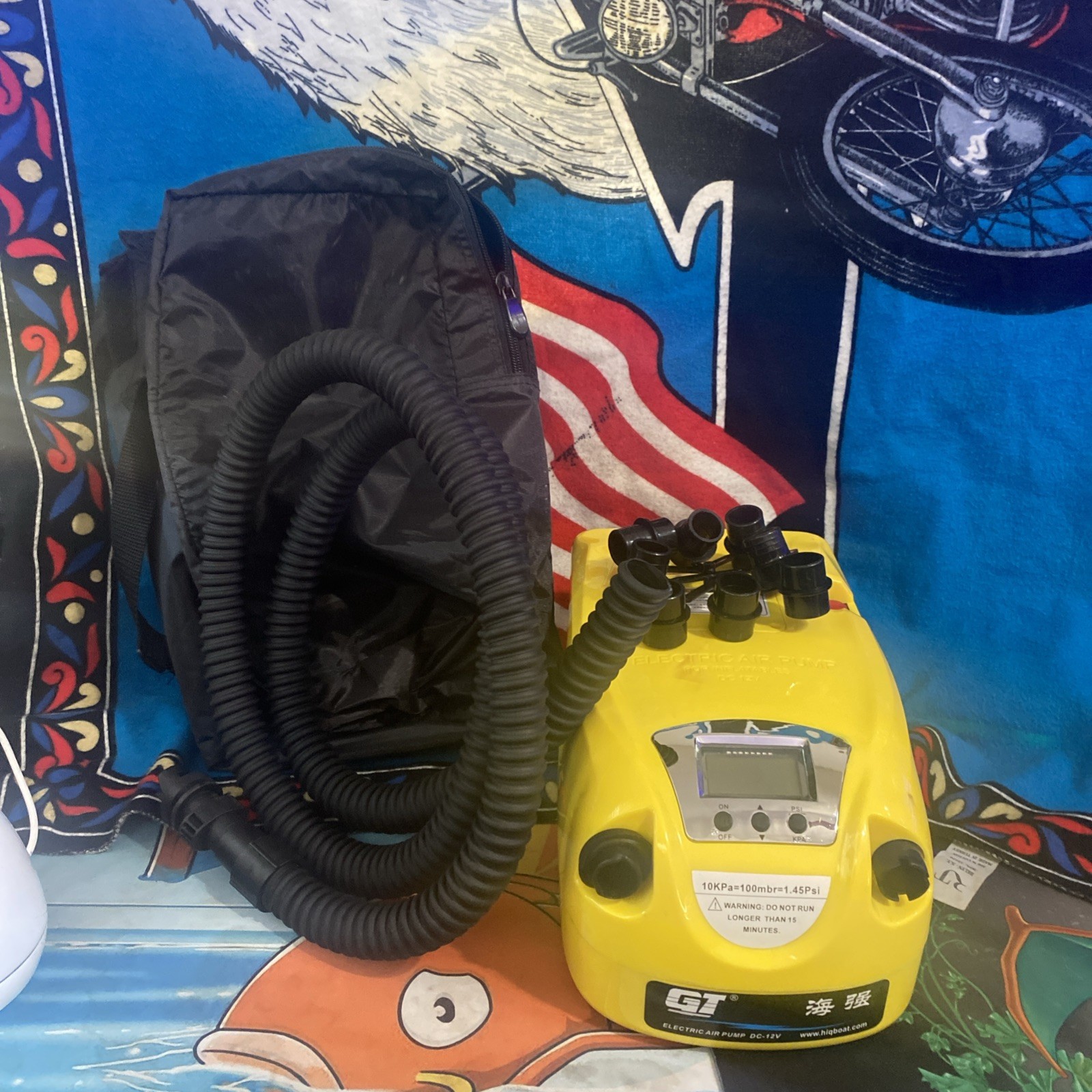 Inflatable Boat Electric Inflatable Pump High Pressure Inflatable Pump 12V W Hos