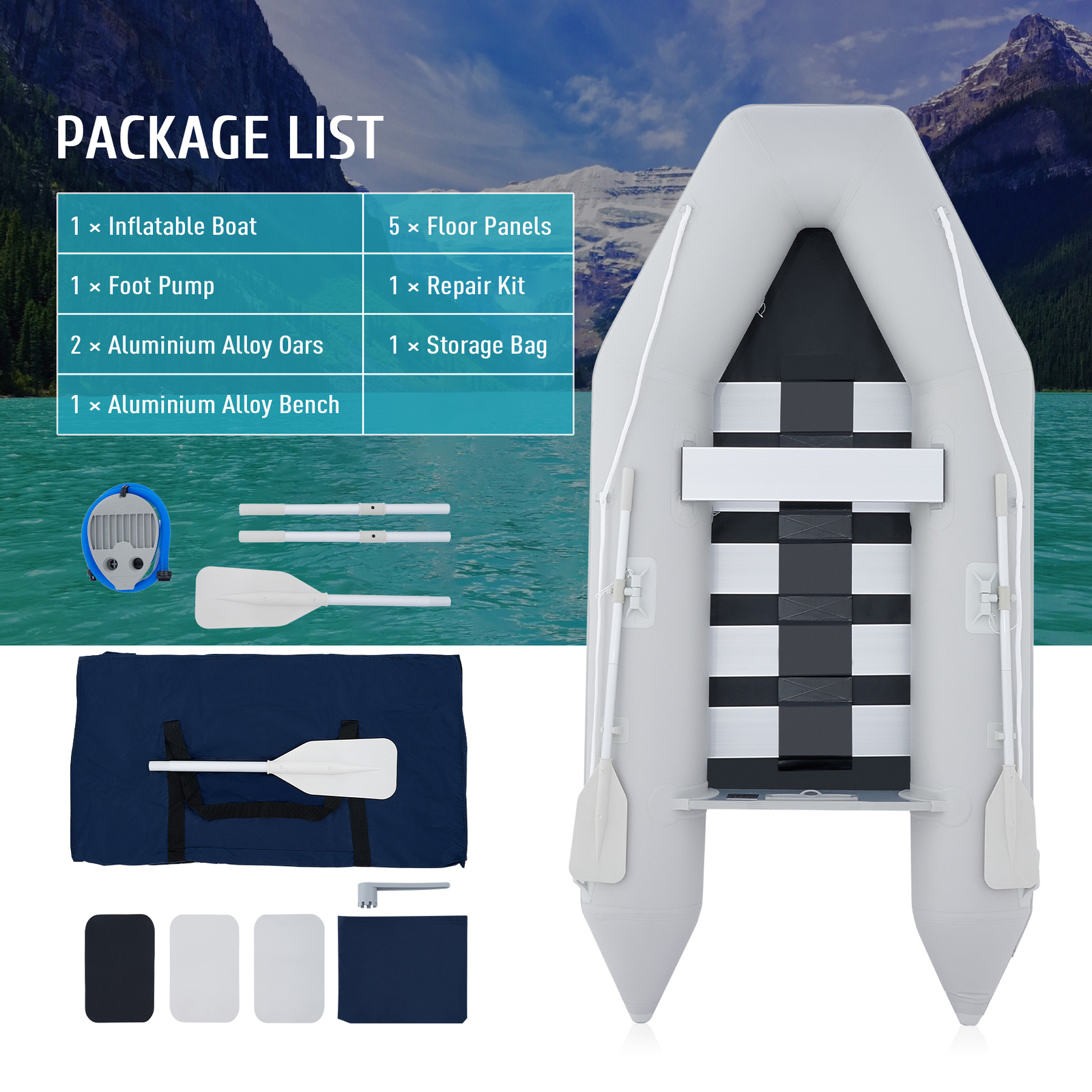10ft Inflatable Boat w/pump Raft Fishing Dinghy Tender Pontoon Rescue Heavy Duty