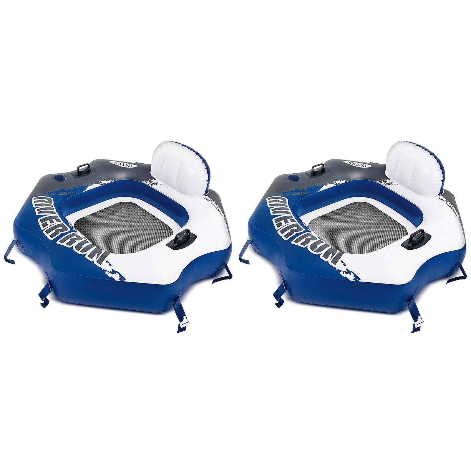 Inflatable Lounge Tube Chair 2 Pack River Run Blue Intex 58854EP Single Person