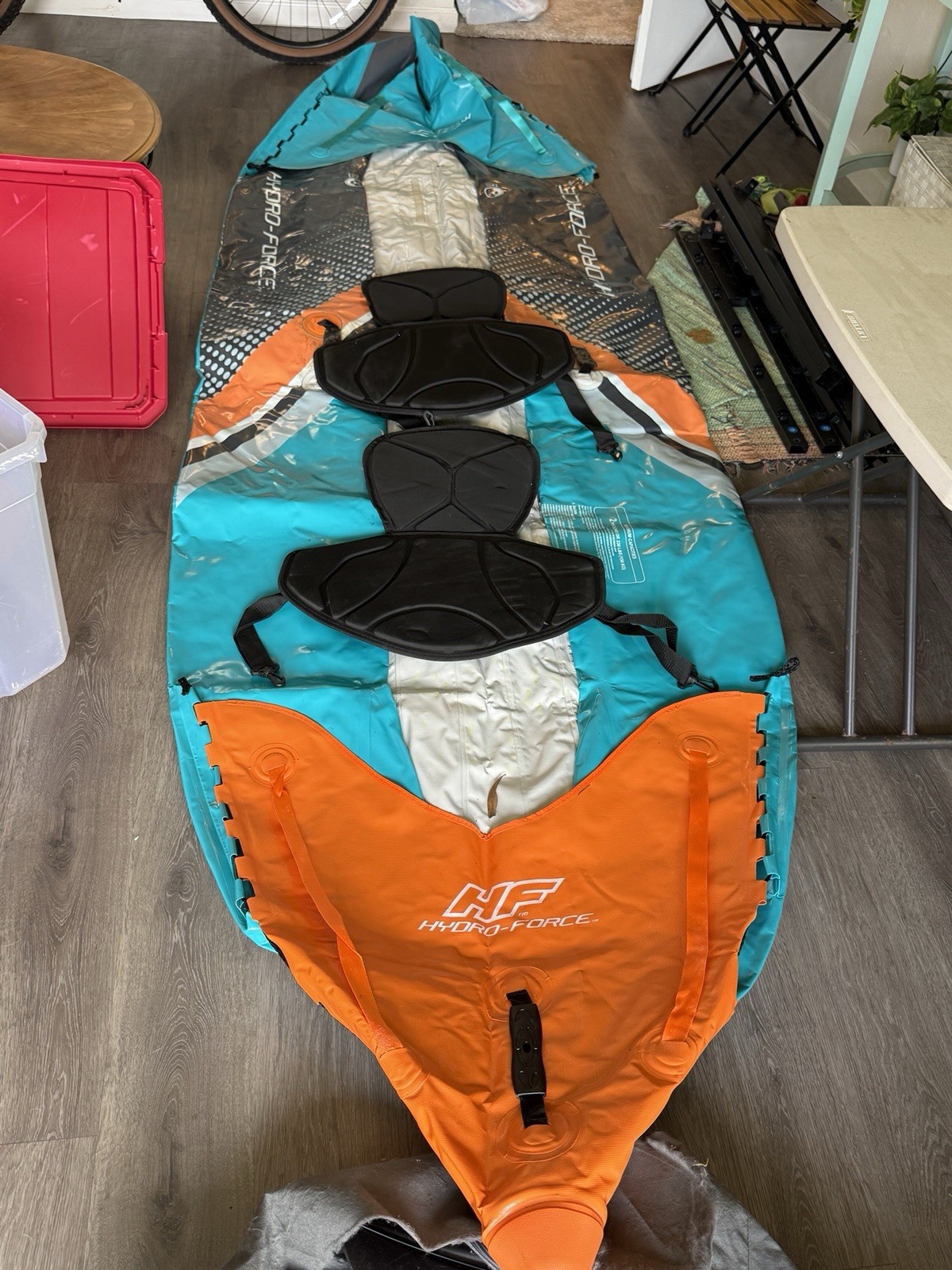 Hydro-Force Rapid X2 10 ft 6 in Inflatable Kayak Set w/ Paddles, Pump, Seat